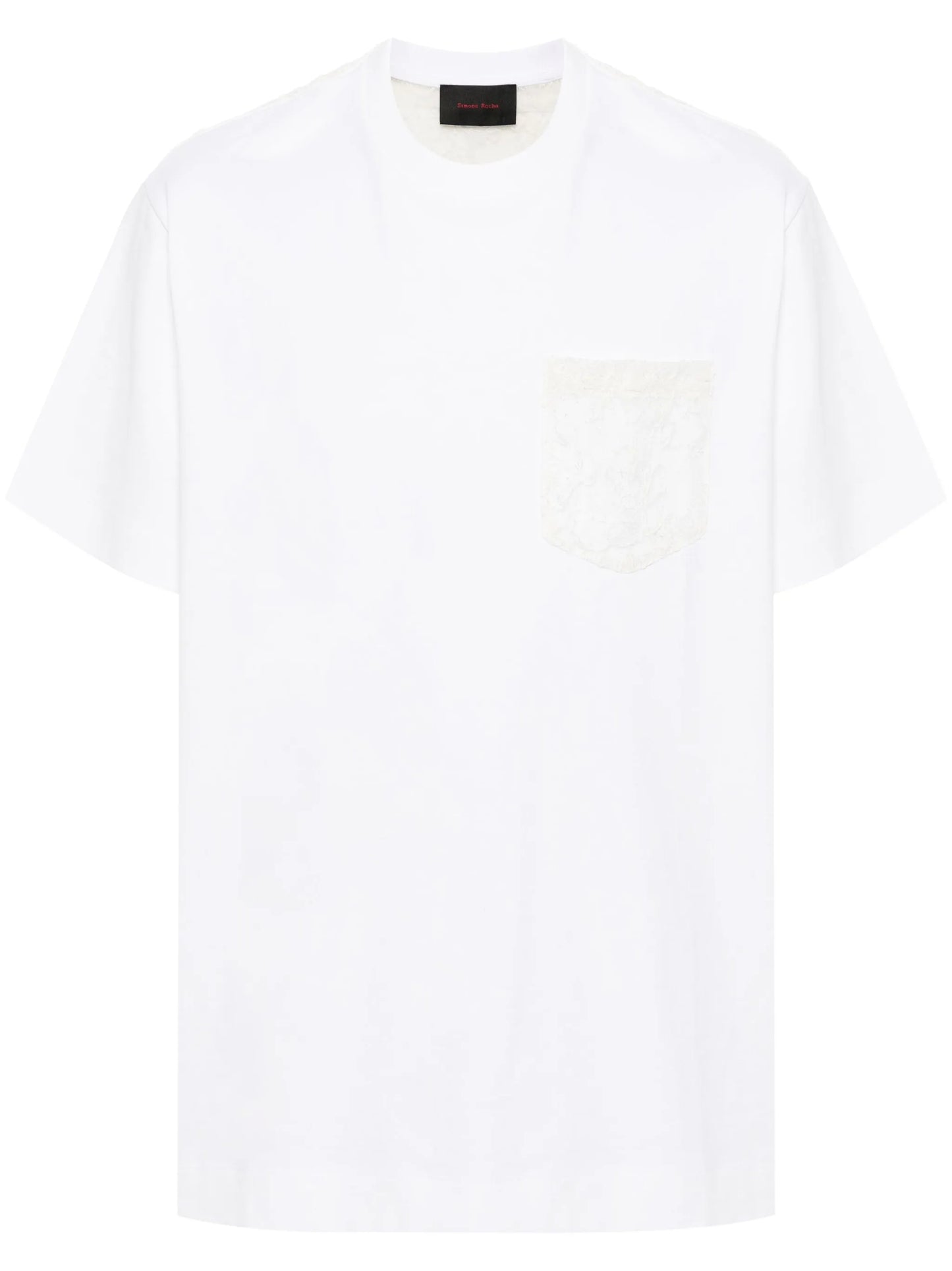 sheer lace-panel T-shirt