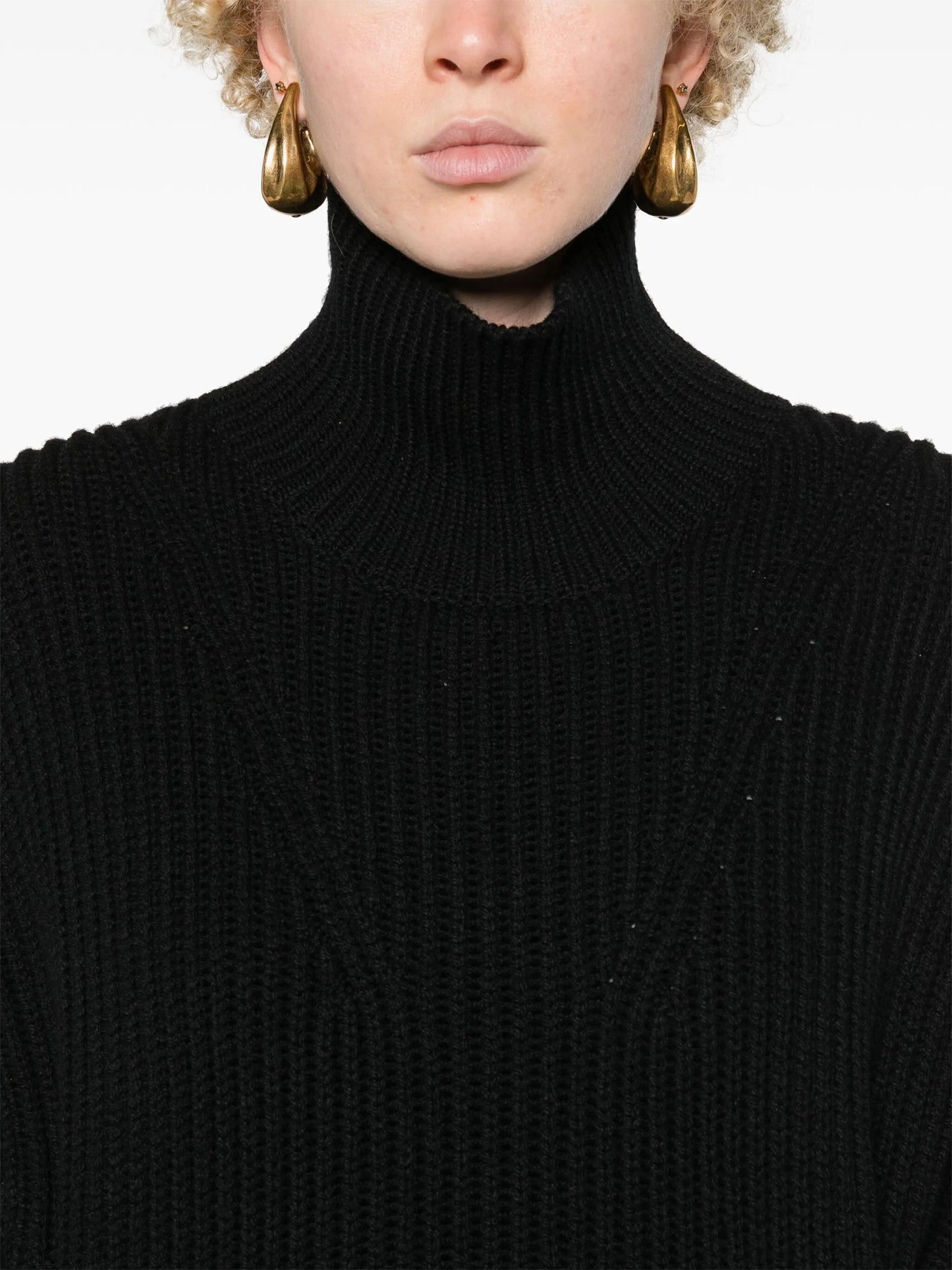 chunky-ribbed wool jumper