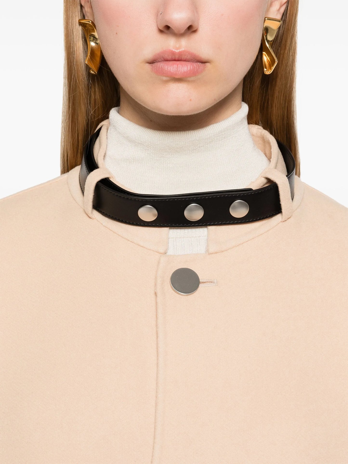 belted-detailed coat