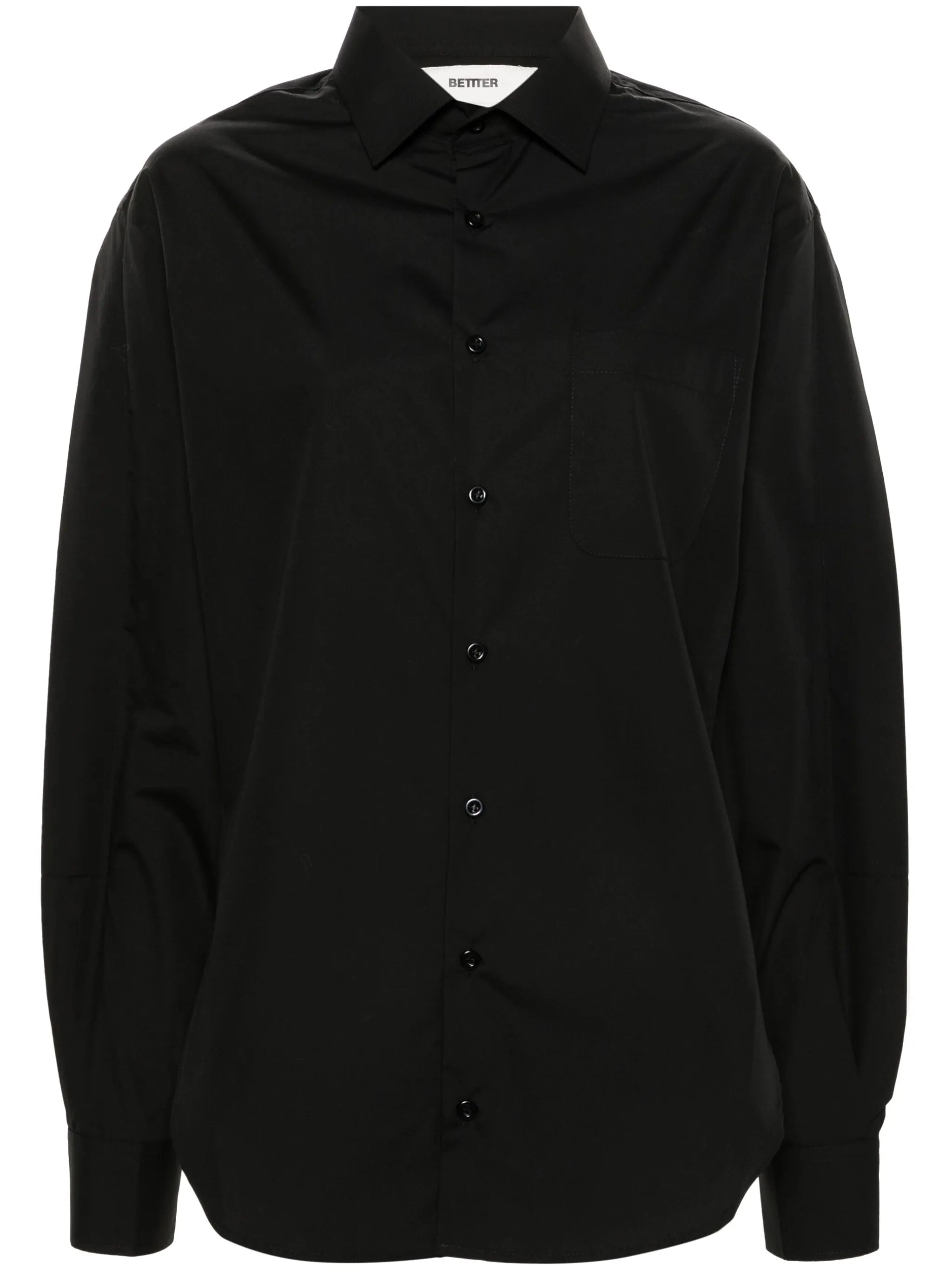 asymmetric poplin shirt