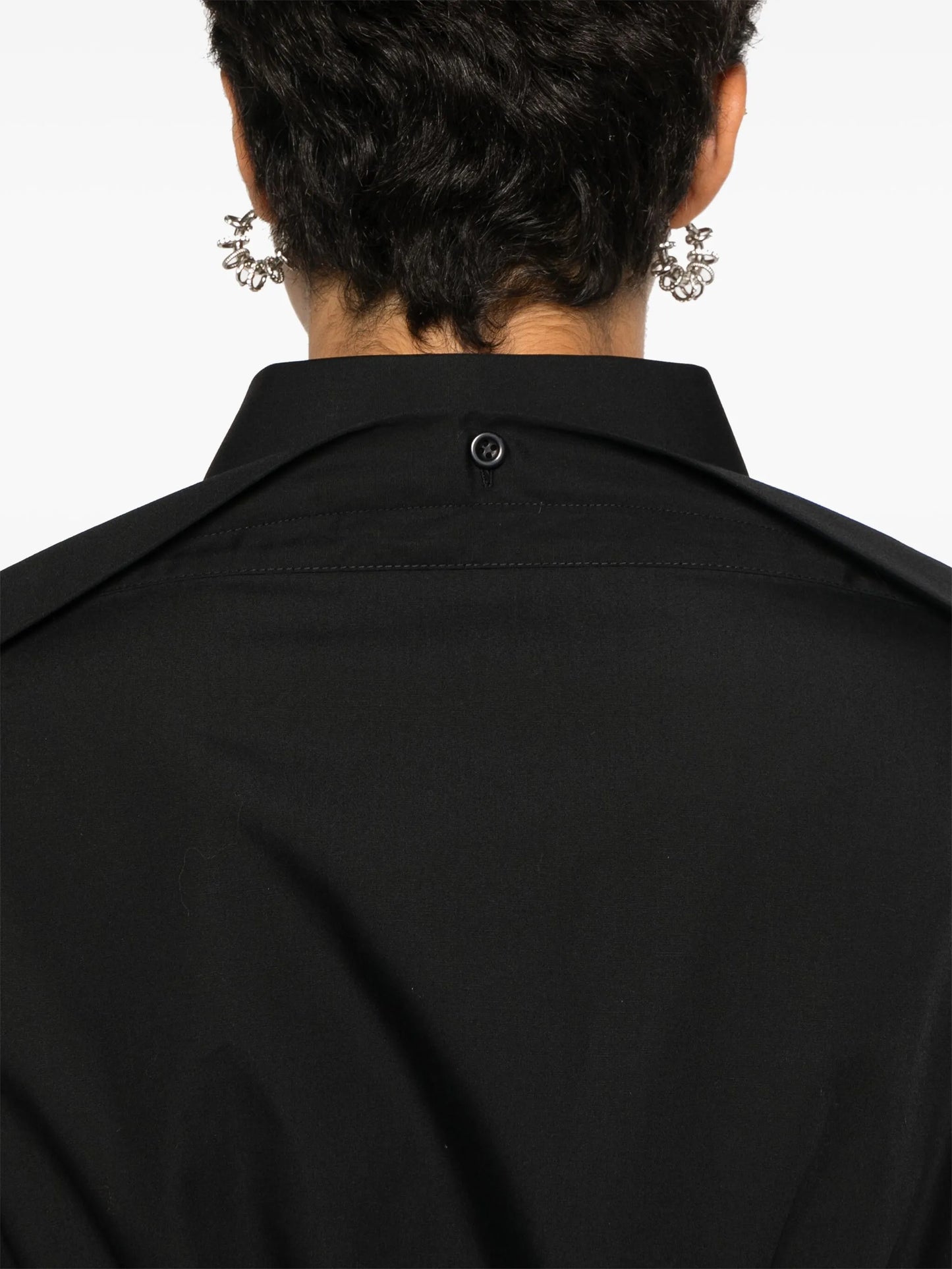 asymmetric poplin shirt