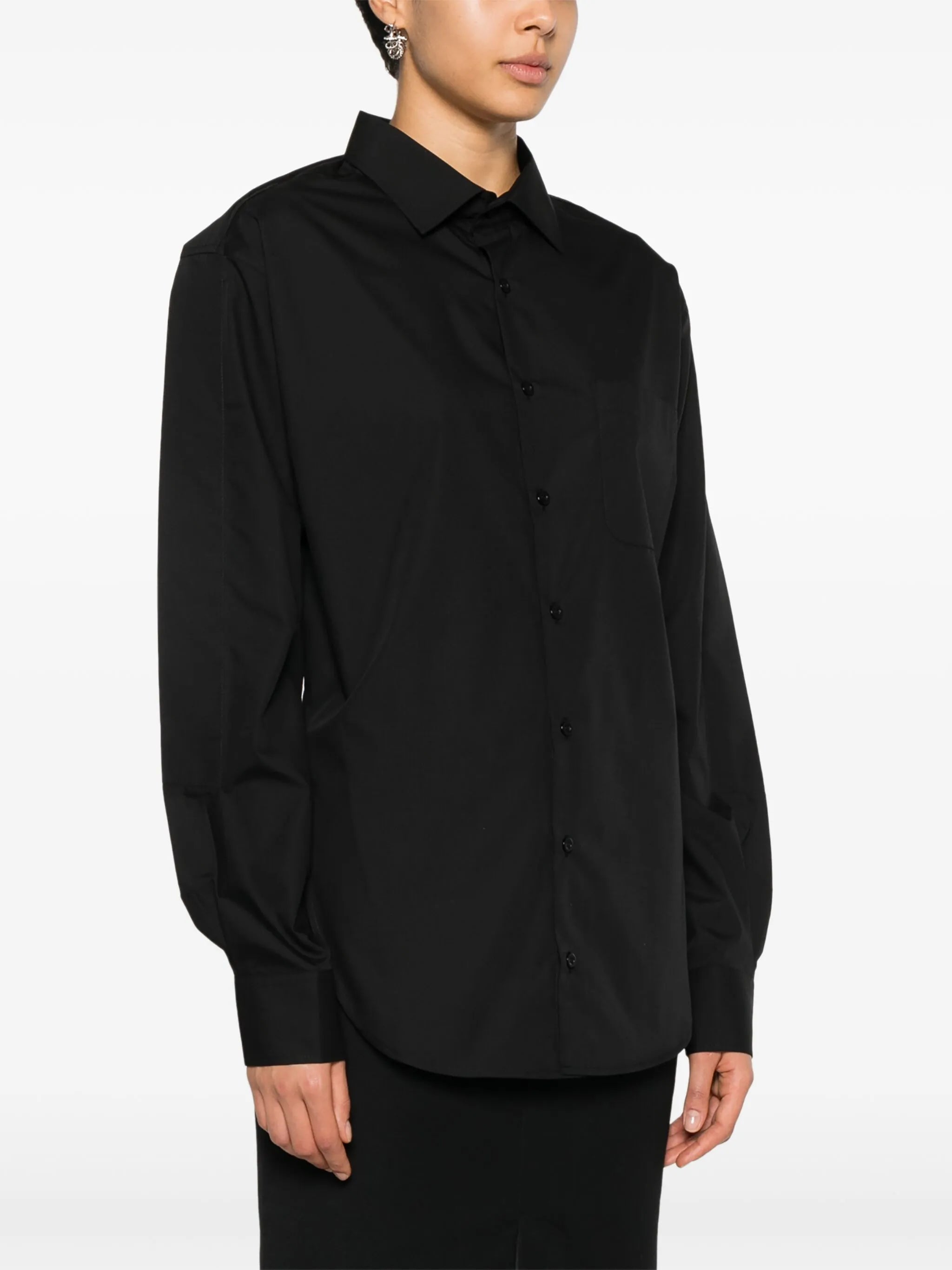 asymmetric poplin shirt
