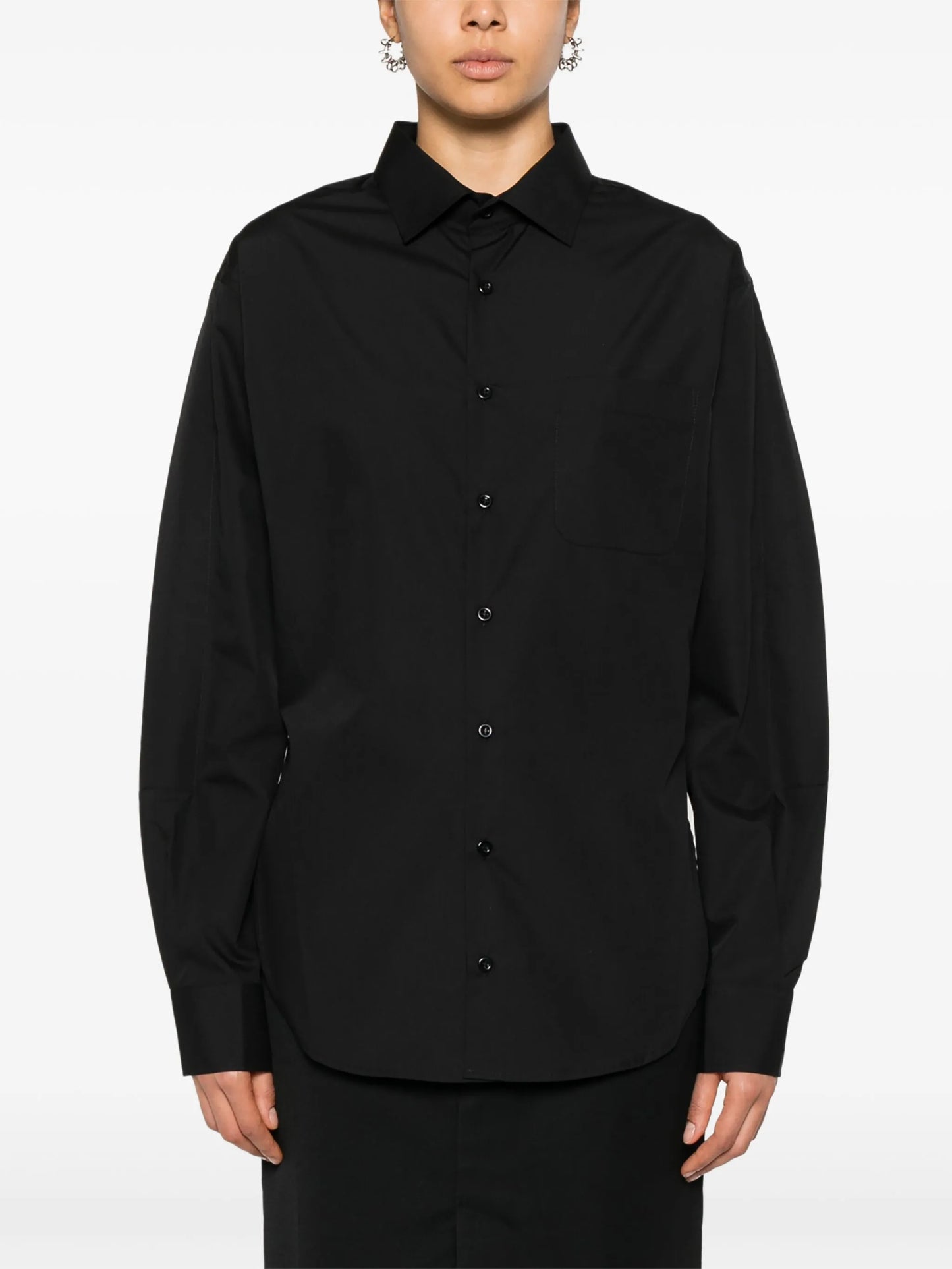 asymmetric poplin shirt