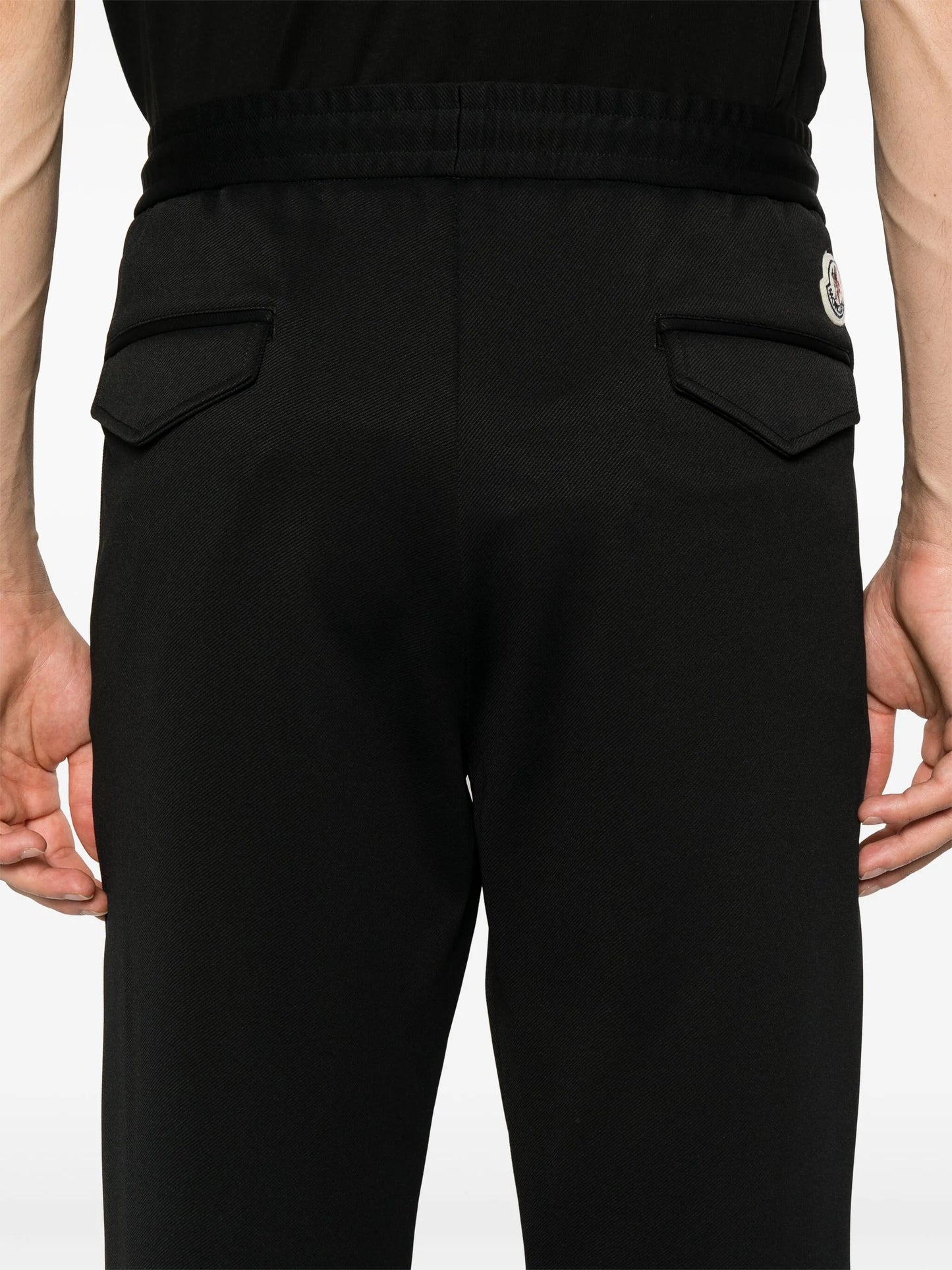 logo-patch drawstring tapered trousers