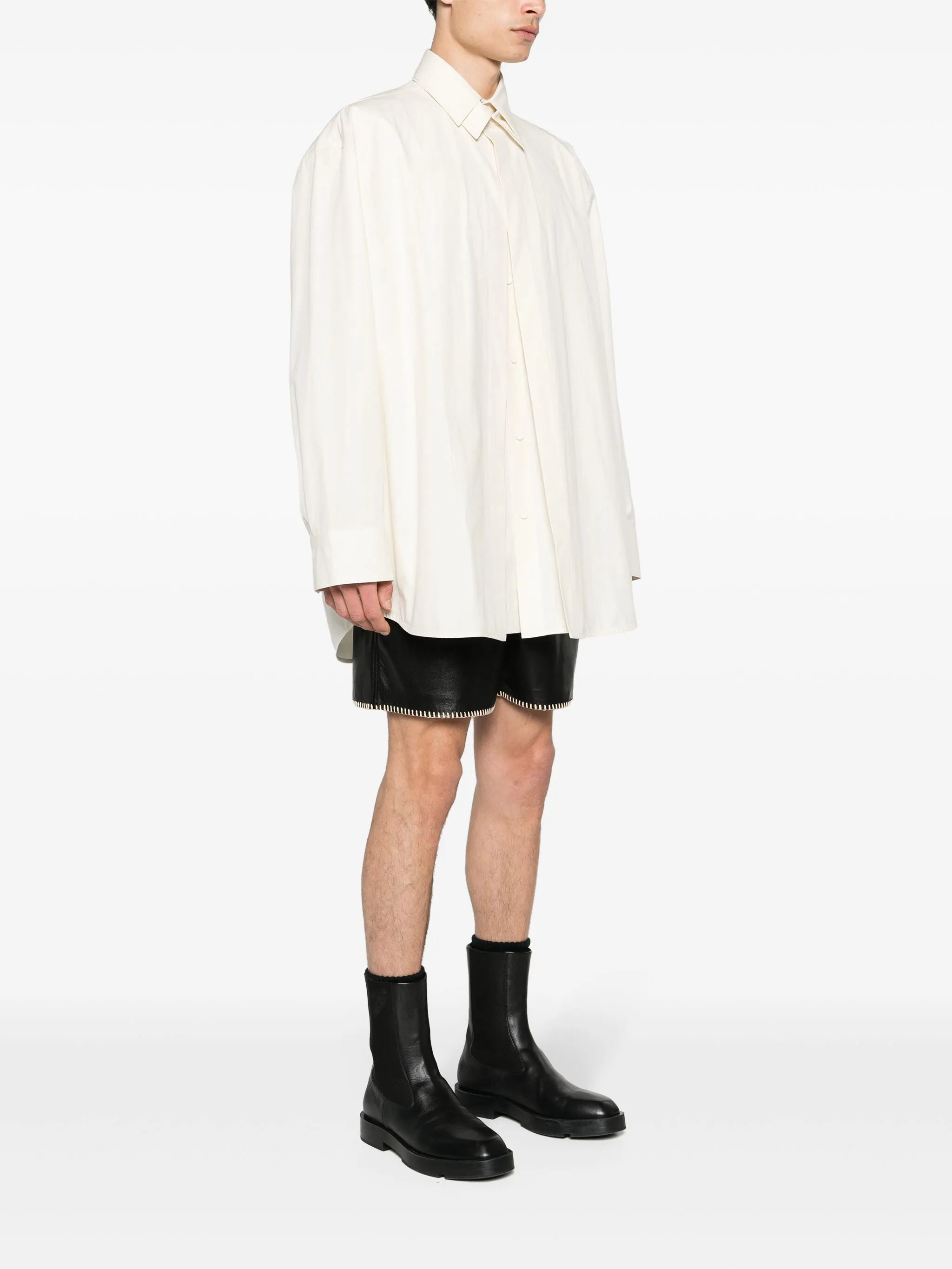 layered cotton shirt
