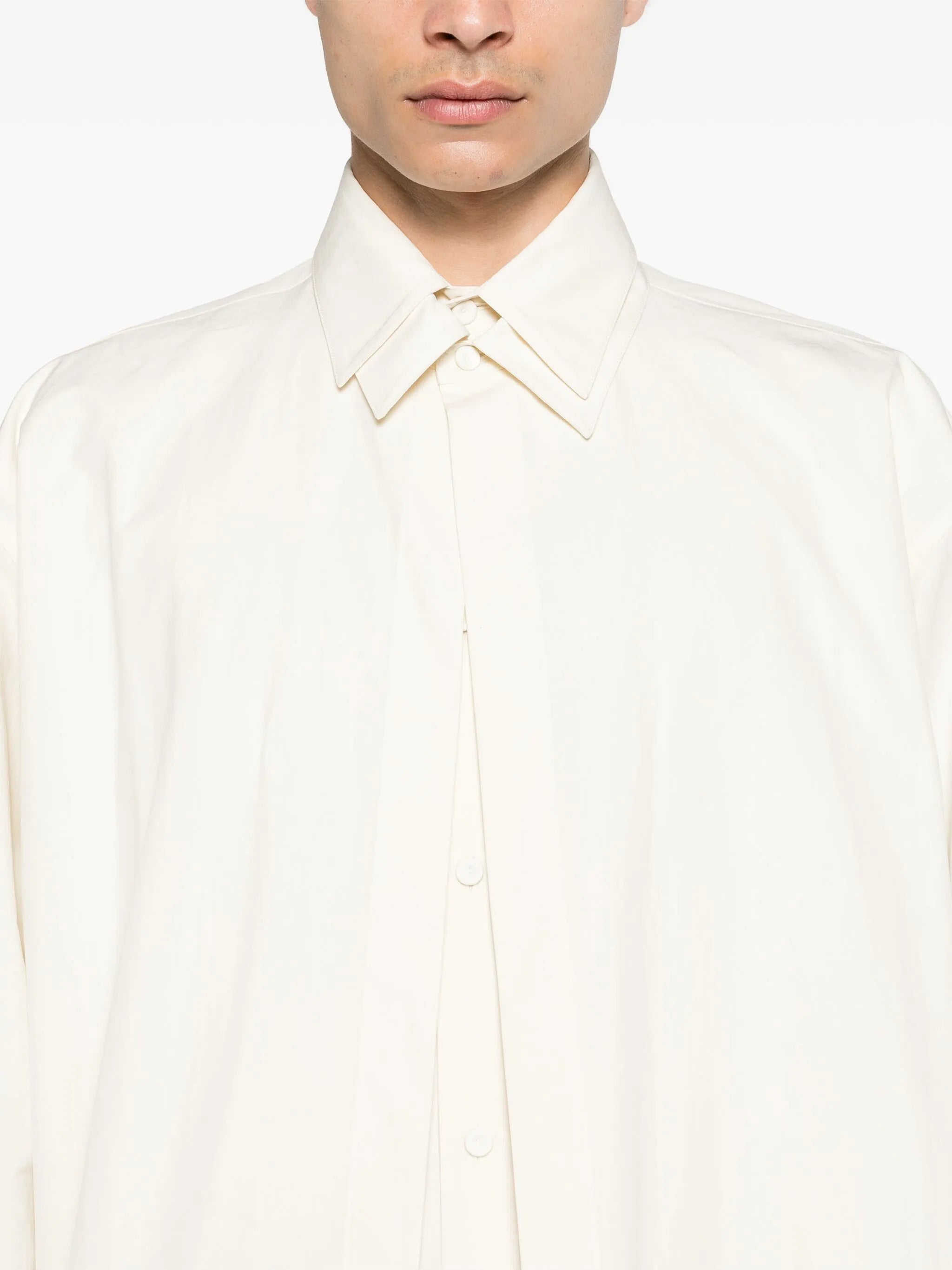 layered cotton shirt