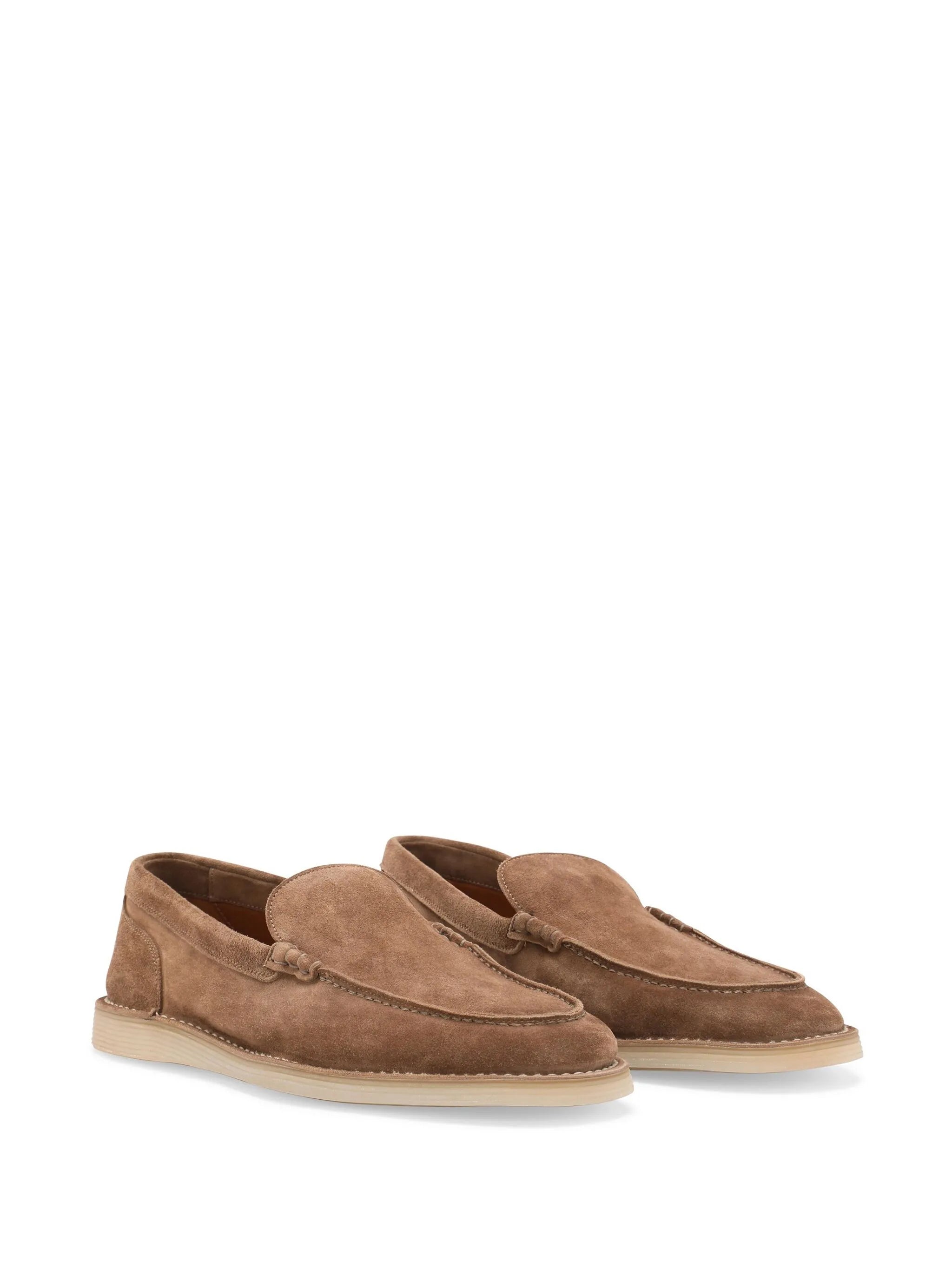 DG-plaque suede loafers