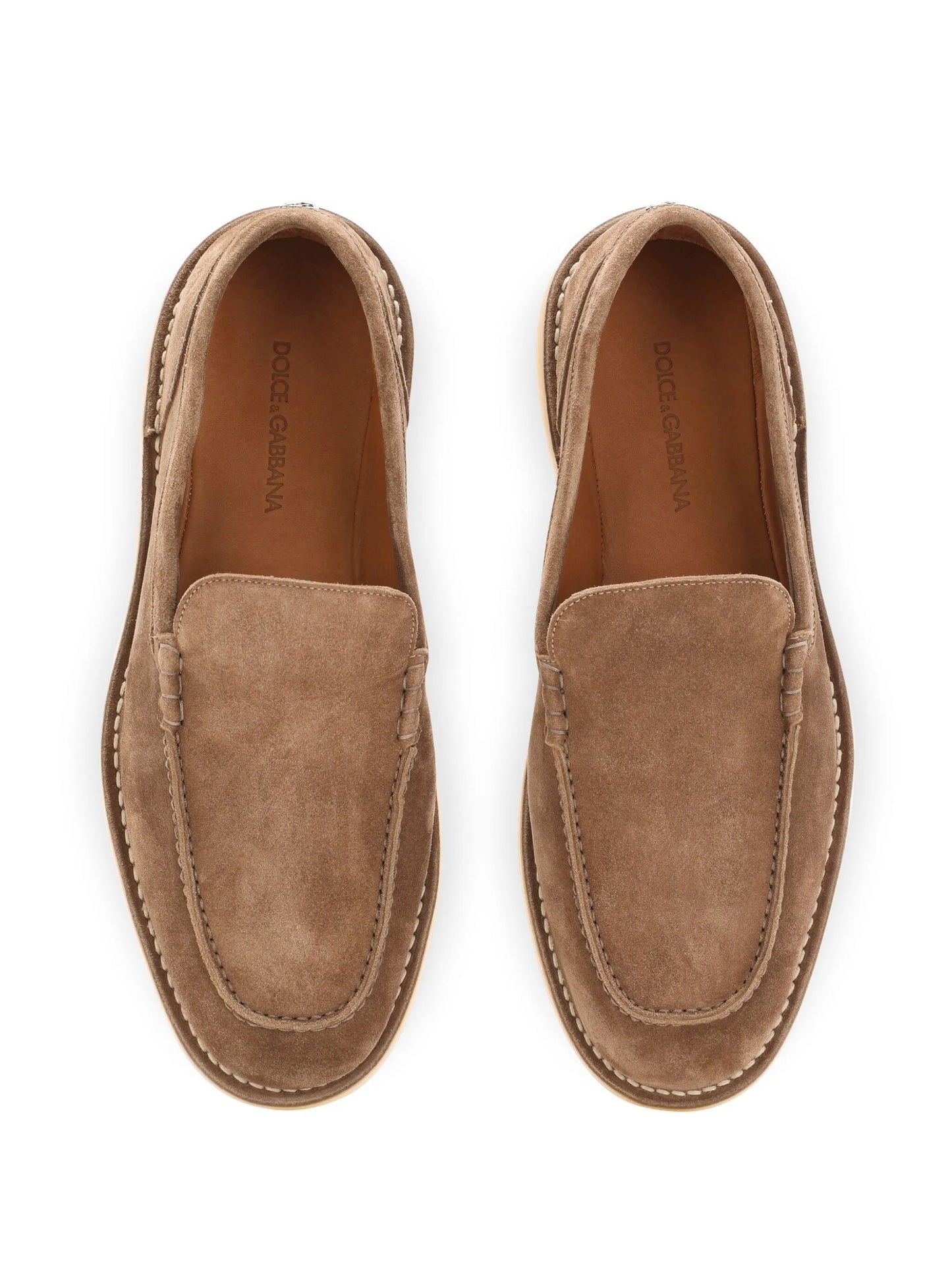 DG-plaque suede loafers