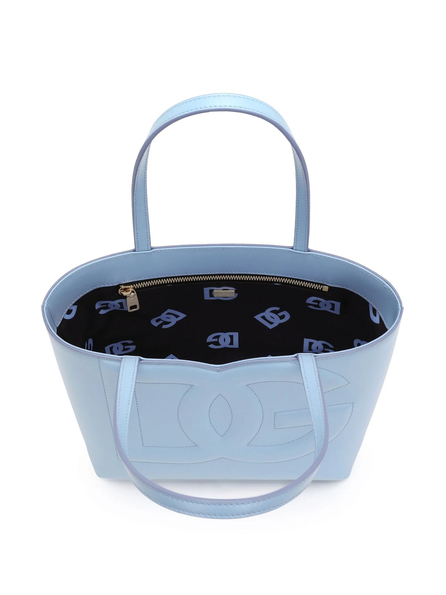 small DG logo leather tote bag