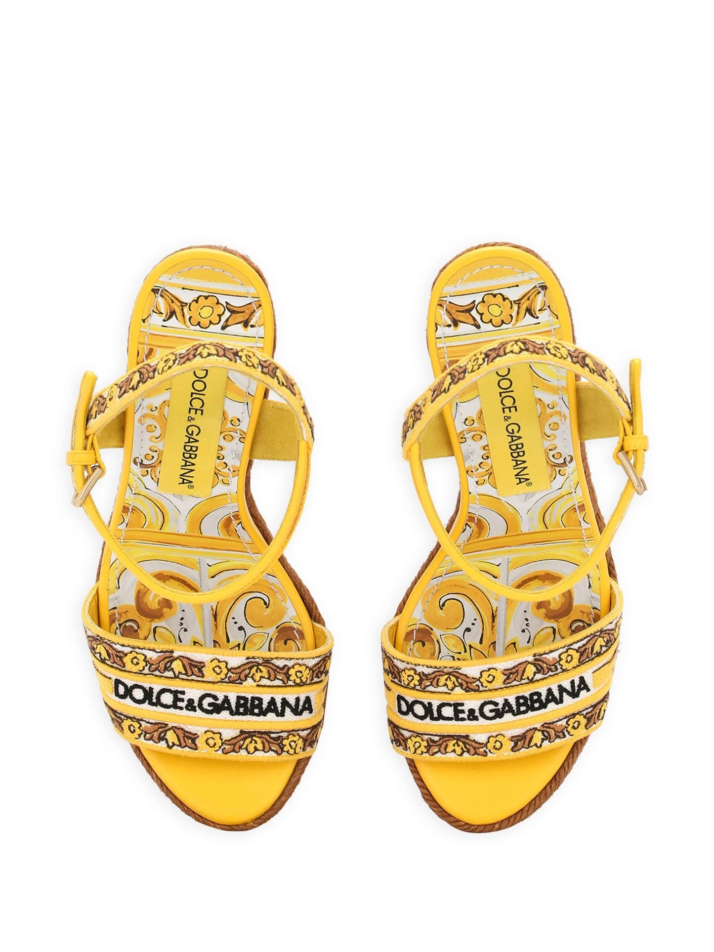Majolica-print 90mm wedge sandals