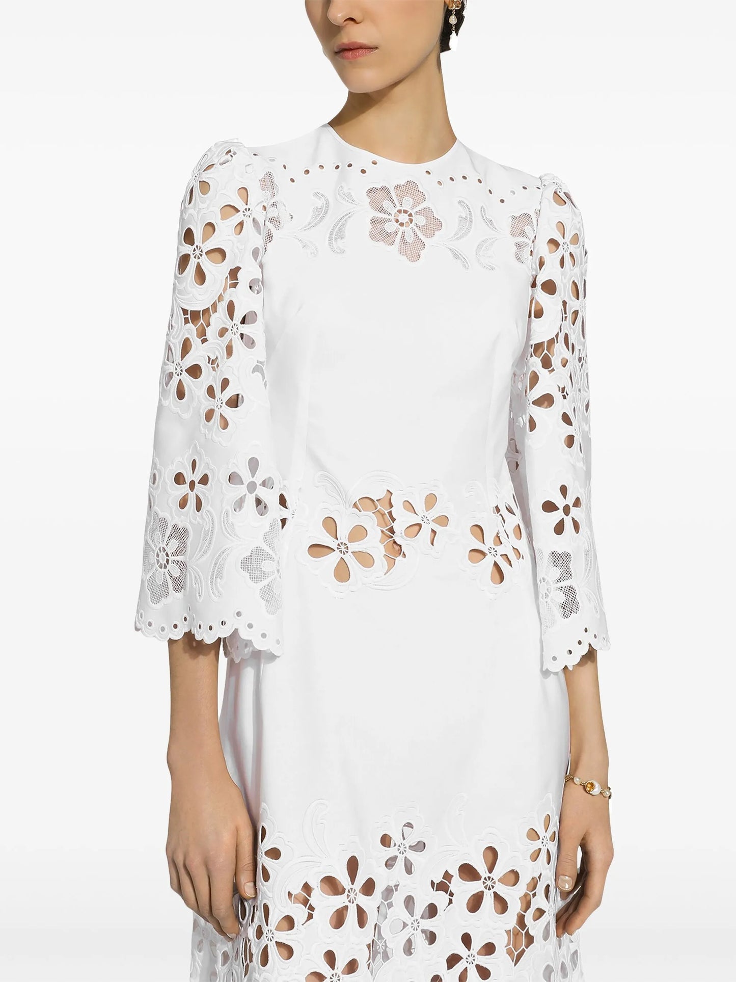 cut-out stretch-cotton midi dress