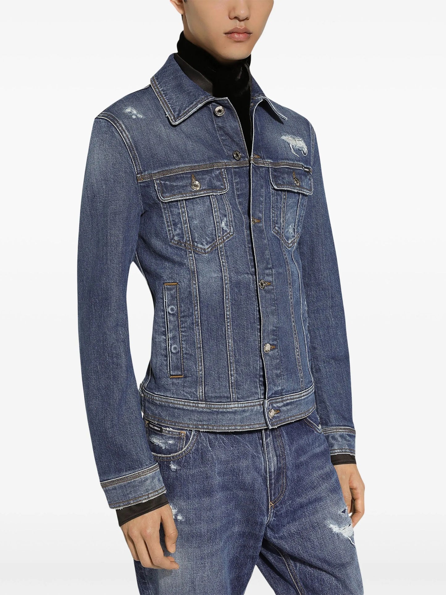 buttoned denim jacket