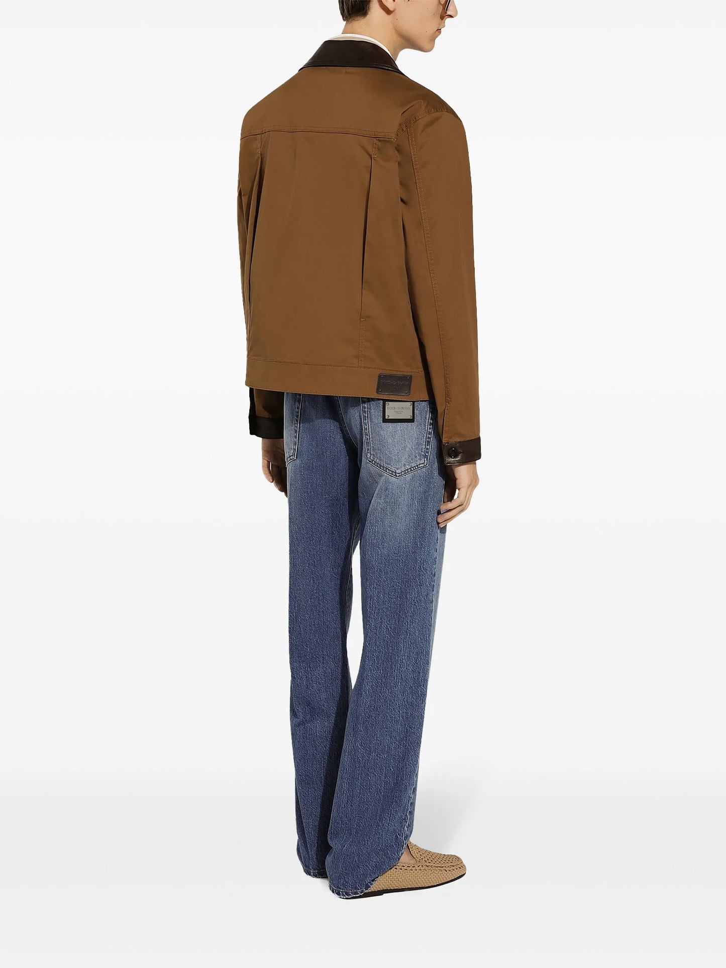 logo-embroidery silk polo shirt