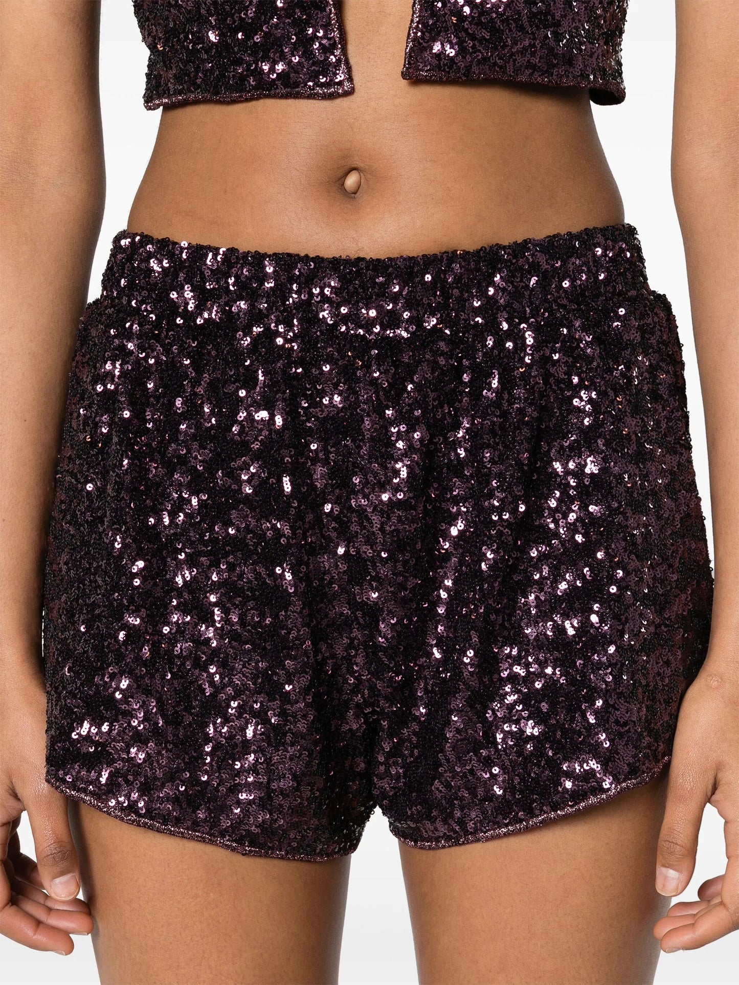 sequinned short shorts