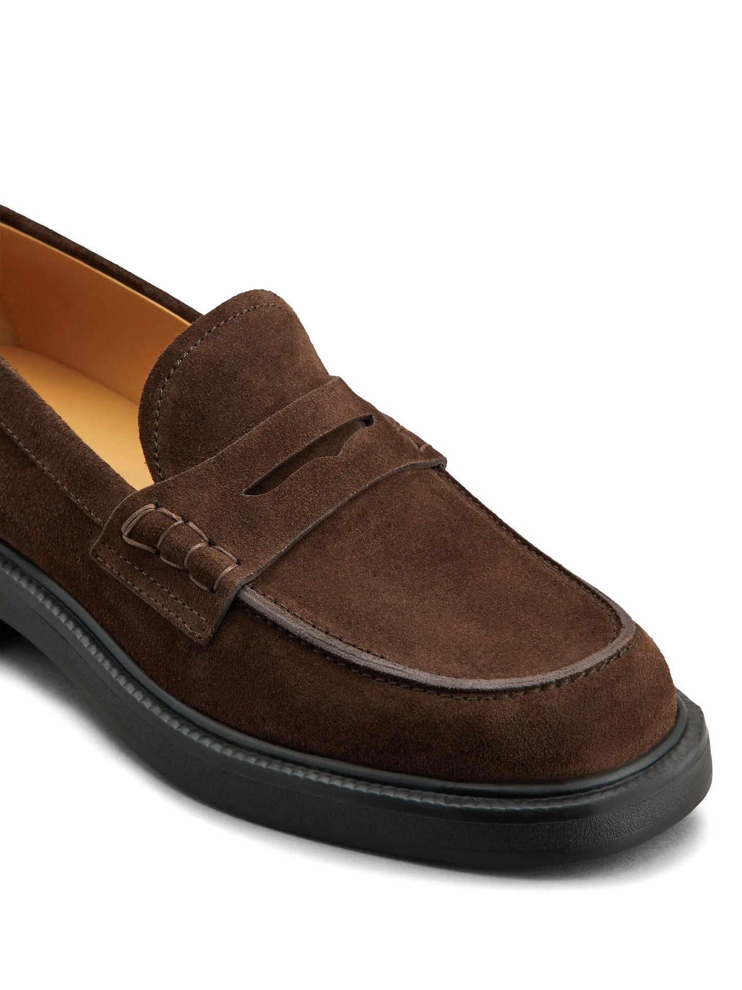 penny-slot suede loafers
