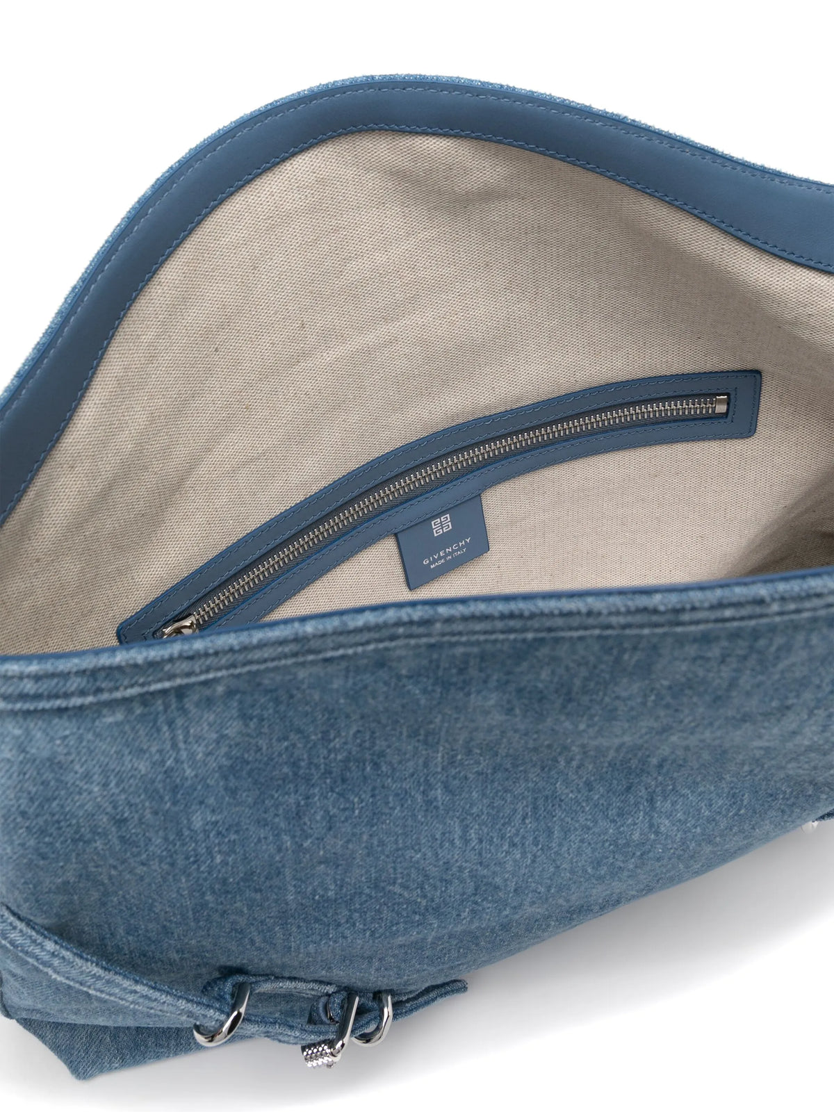 medium Voyou chain bag in washed denim