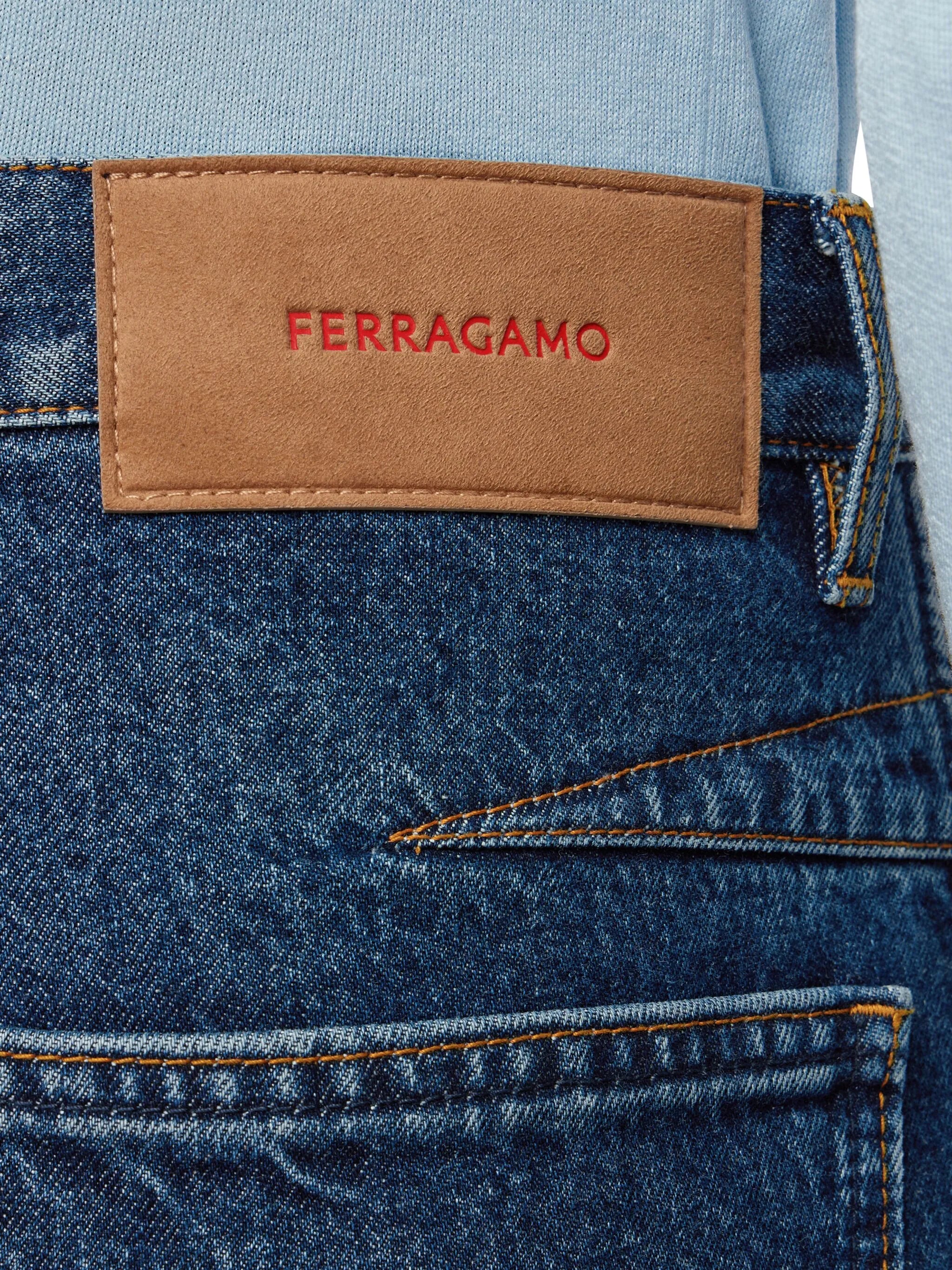 mid-rise straight-leg jeans