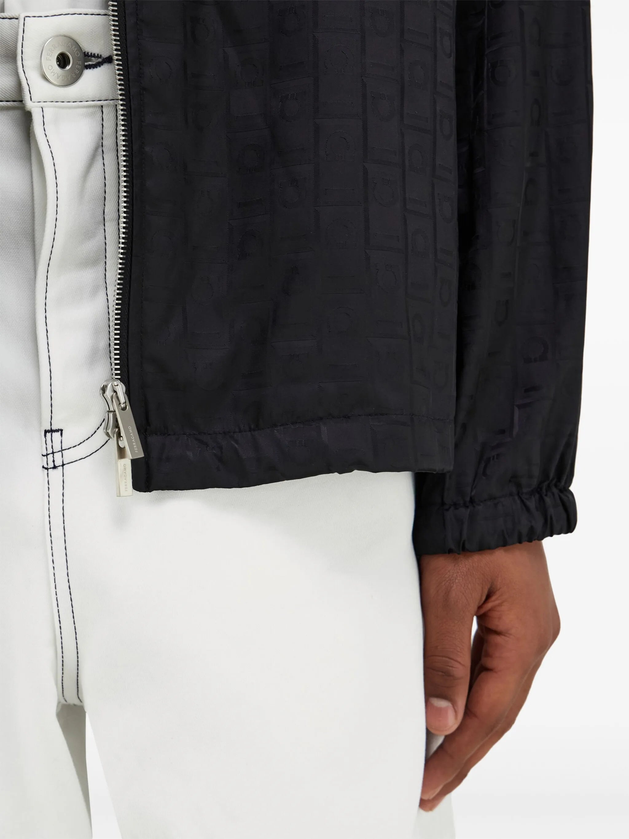 Gancini-jacquard rain jacket