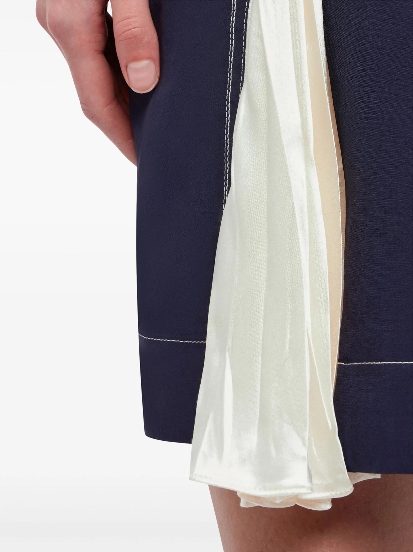 satin-inlay minidress