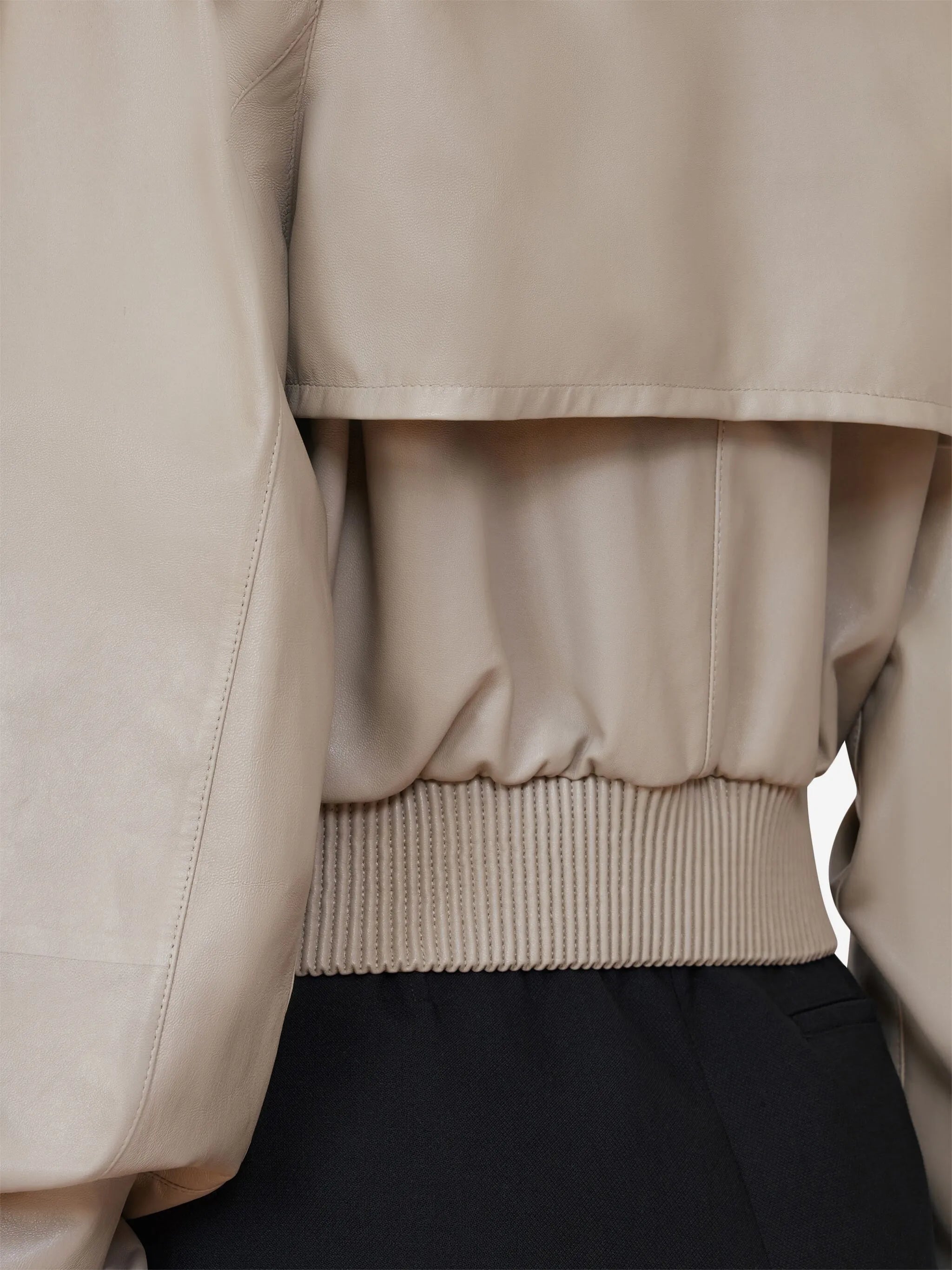 cropped nappa bomber jacket