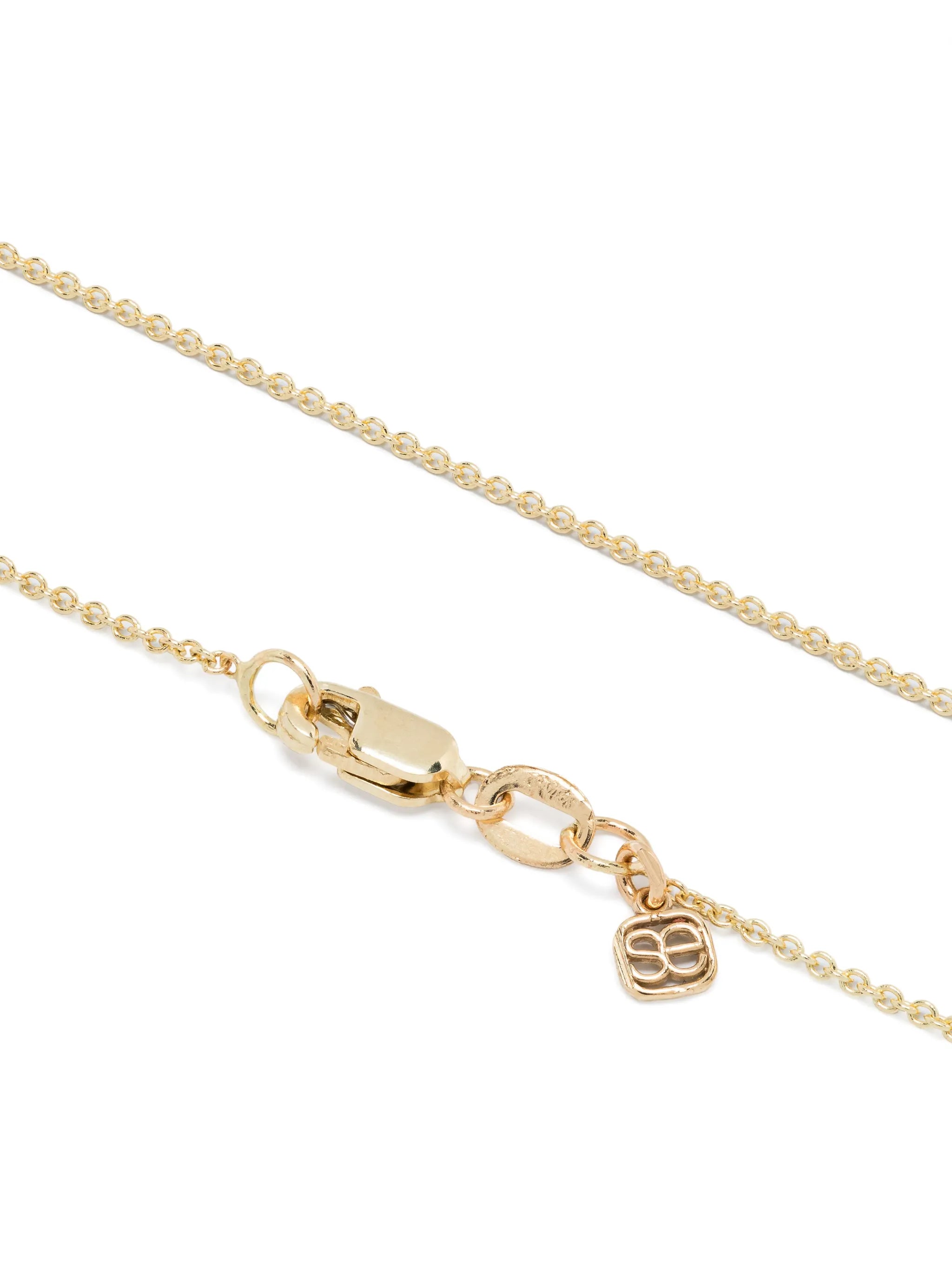 14kt yellow gold small Croissant Charm diamond necklace