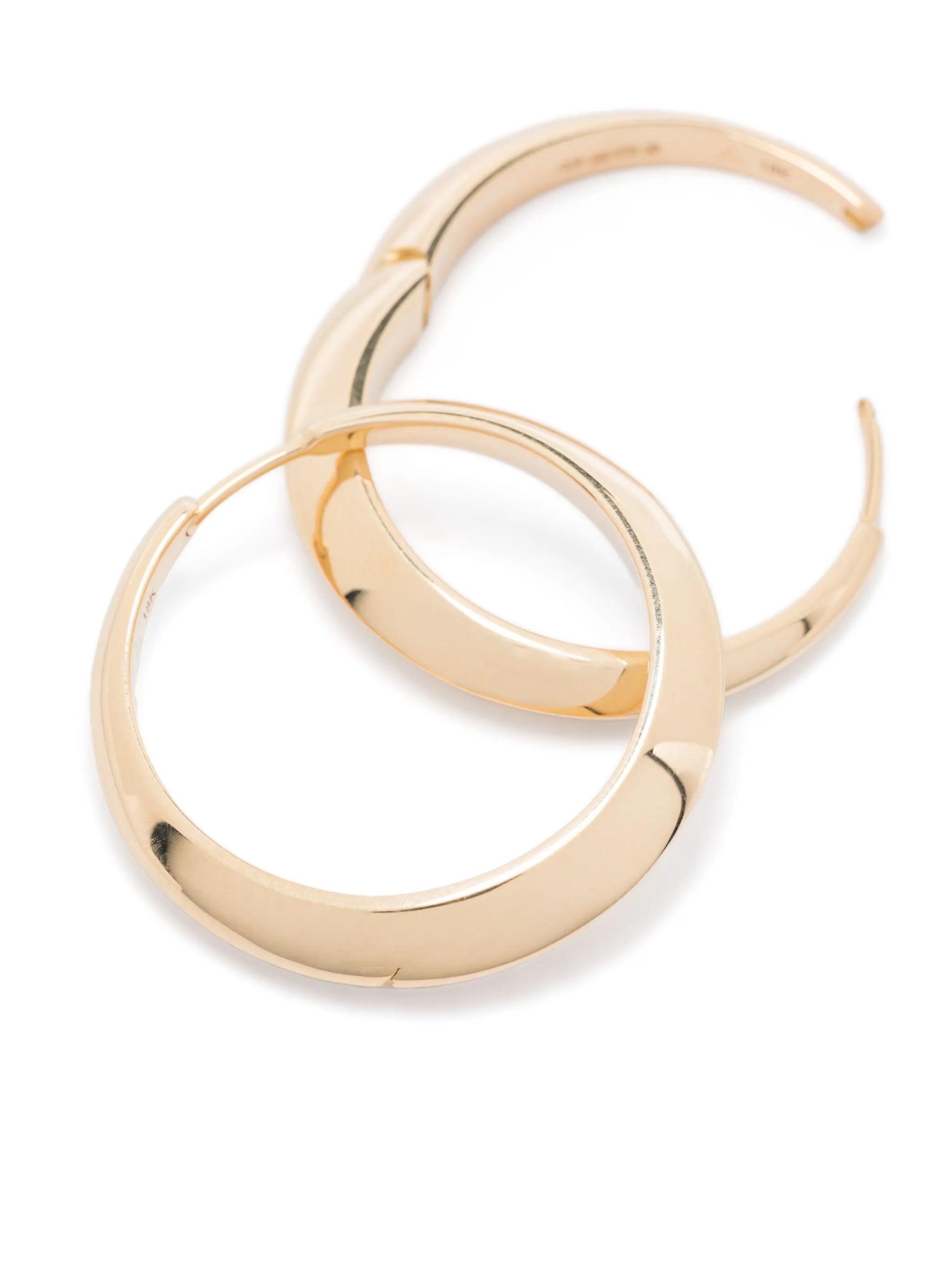 18K yellow gold XL thin crescent hoop earrings