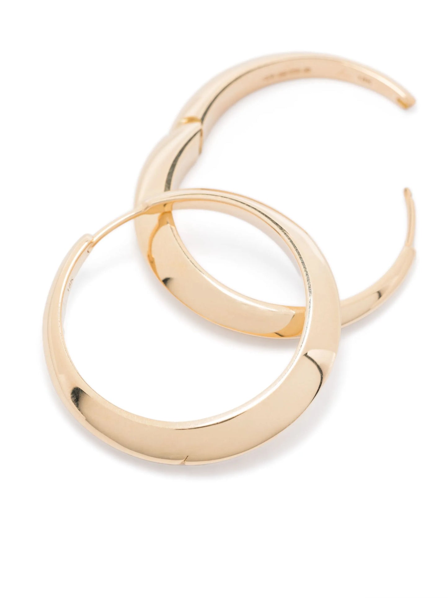 18CT yellow gold XL thin crescent hoop earrings