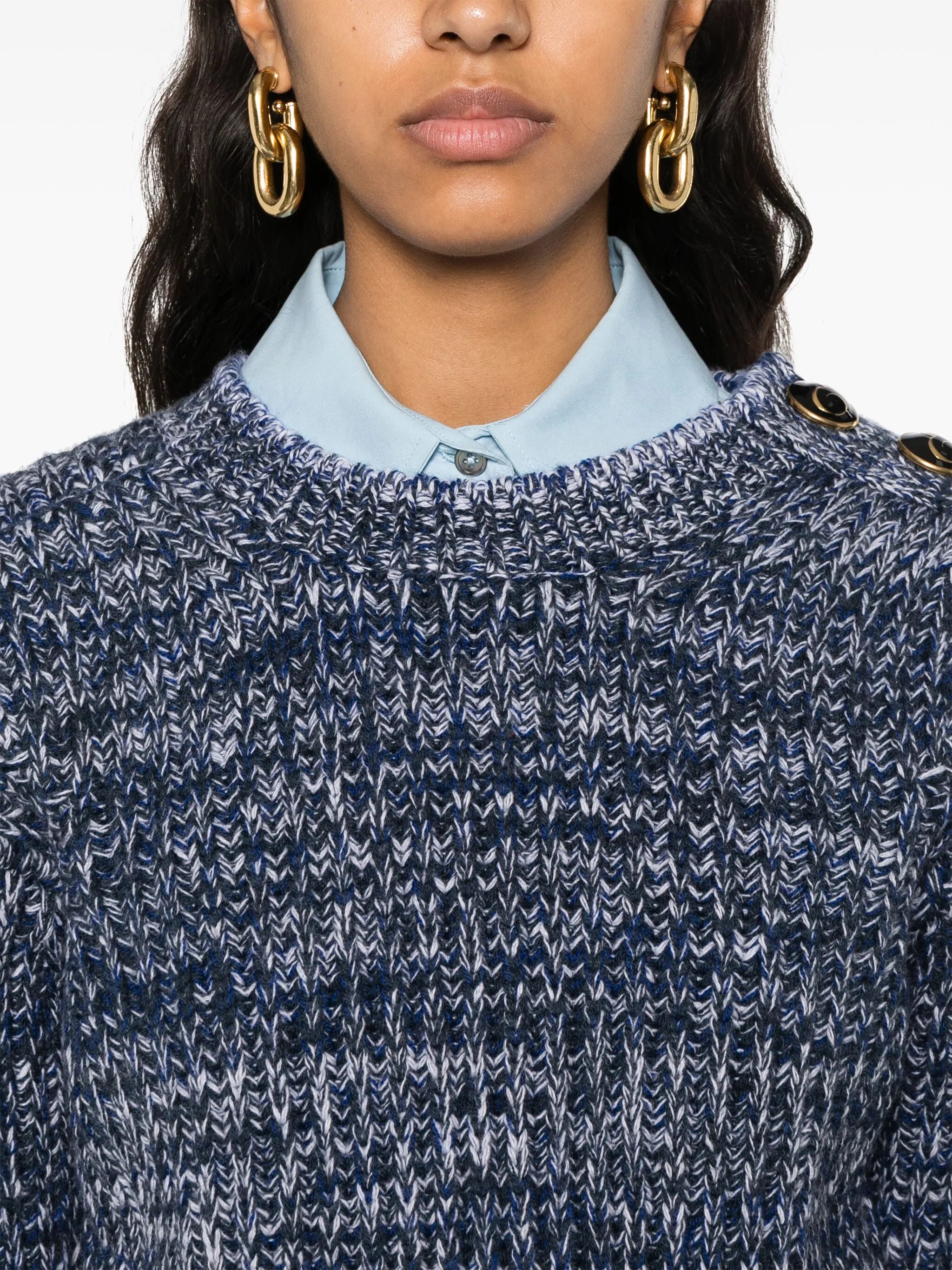 mélange-effect wool jumper