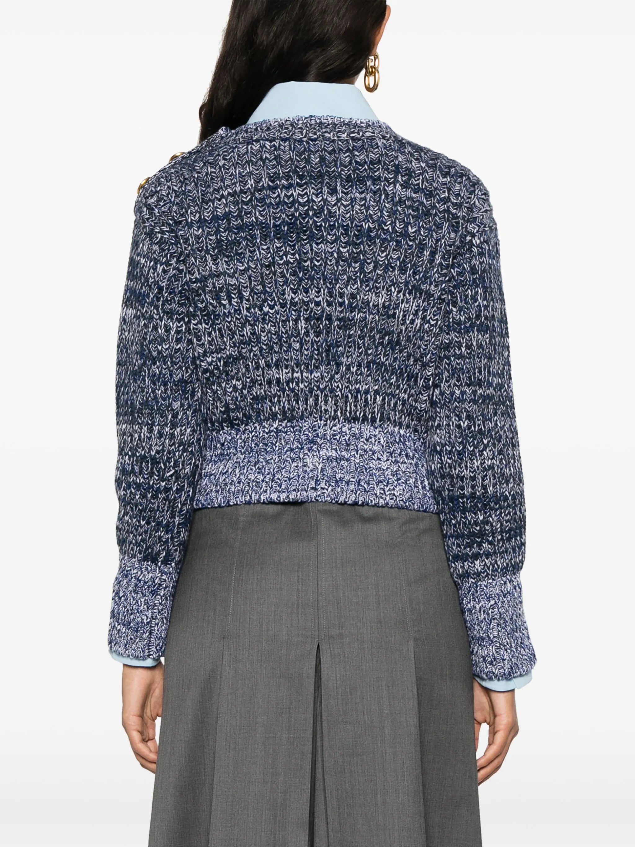 mélange-effect wool jumper