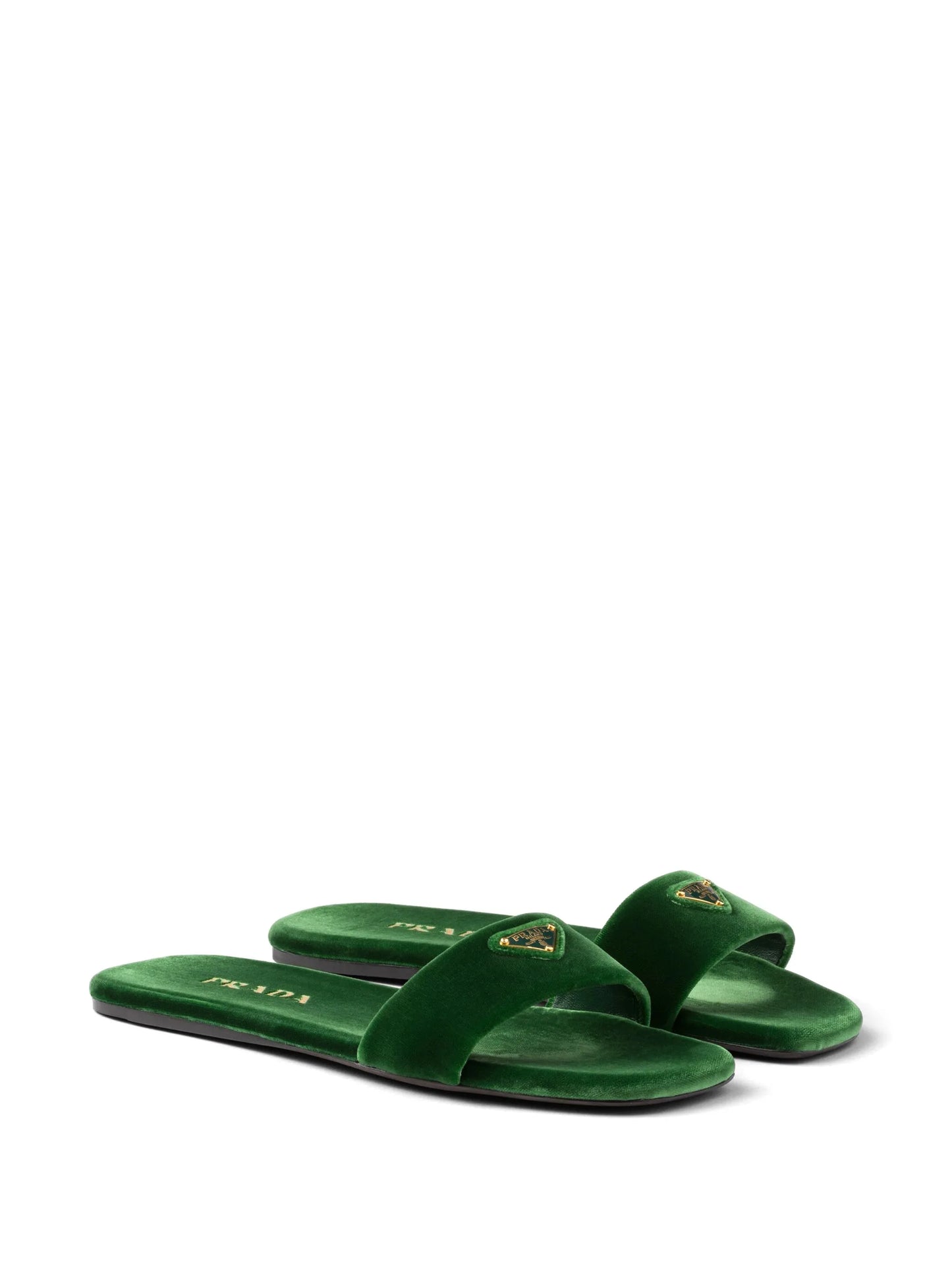 triangle-logo velvet slides
