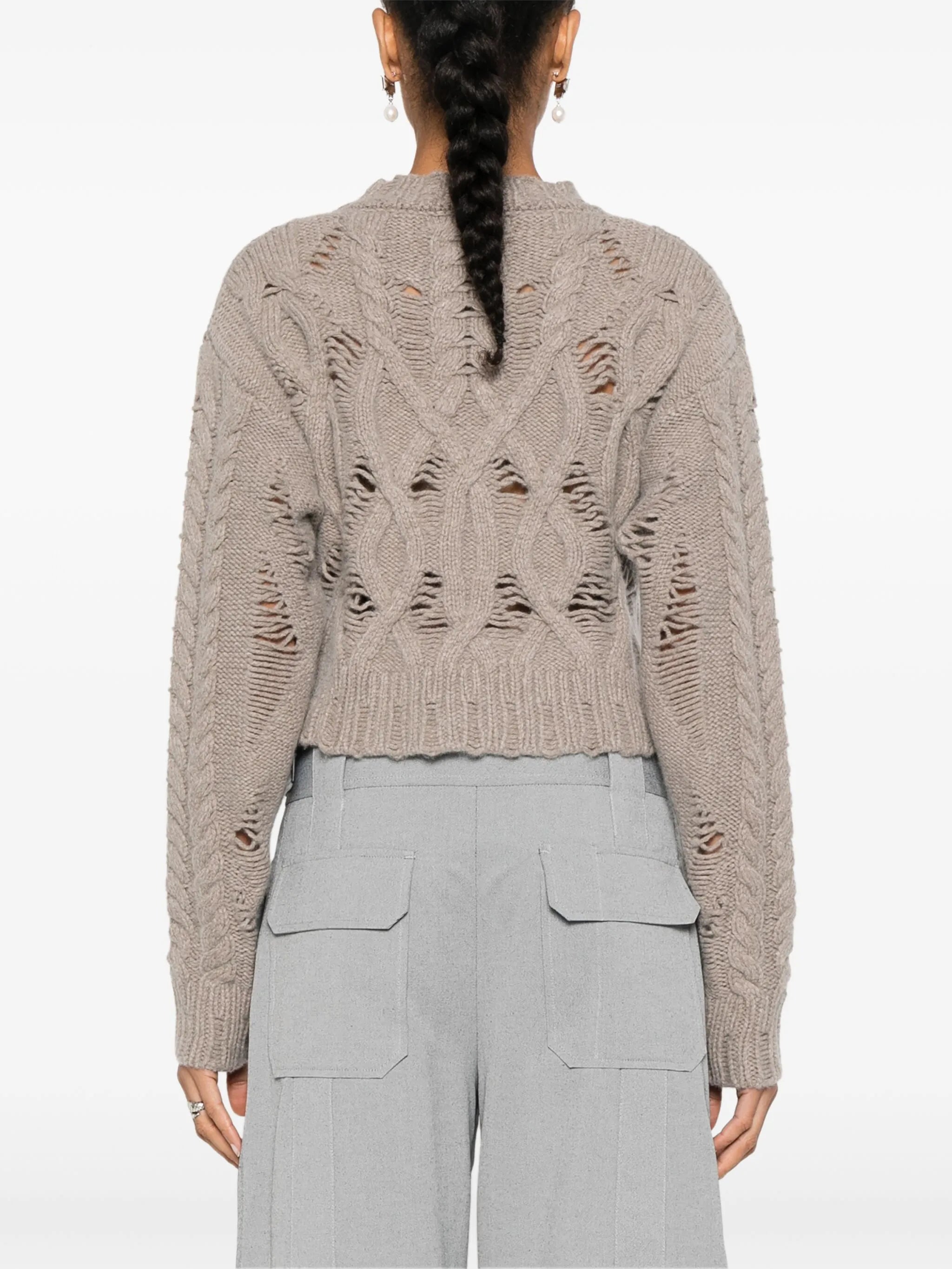 cable-knit cropped sweater