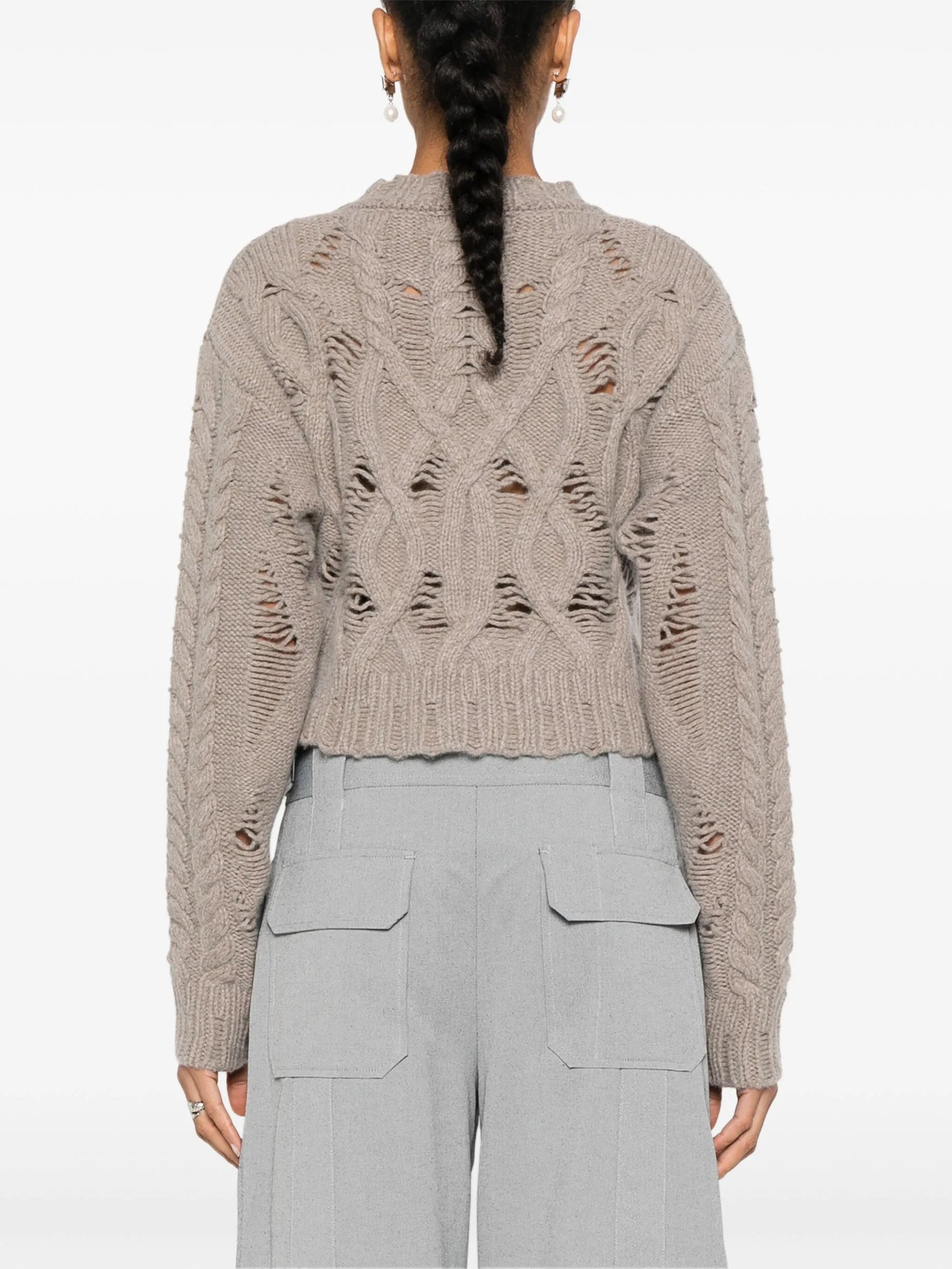 cable-knit cropped sweater