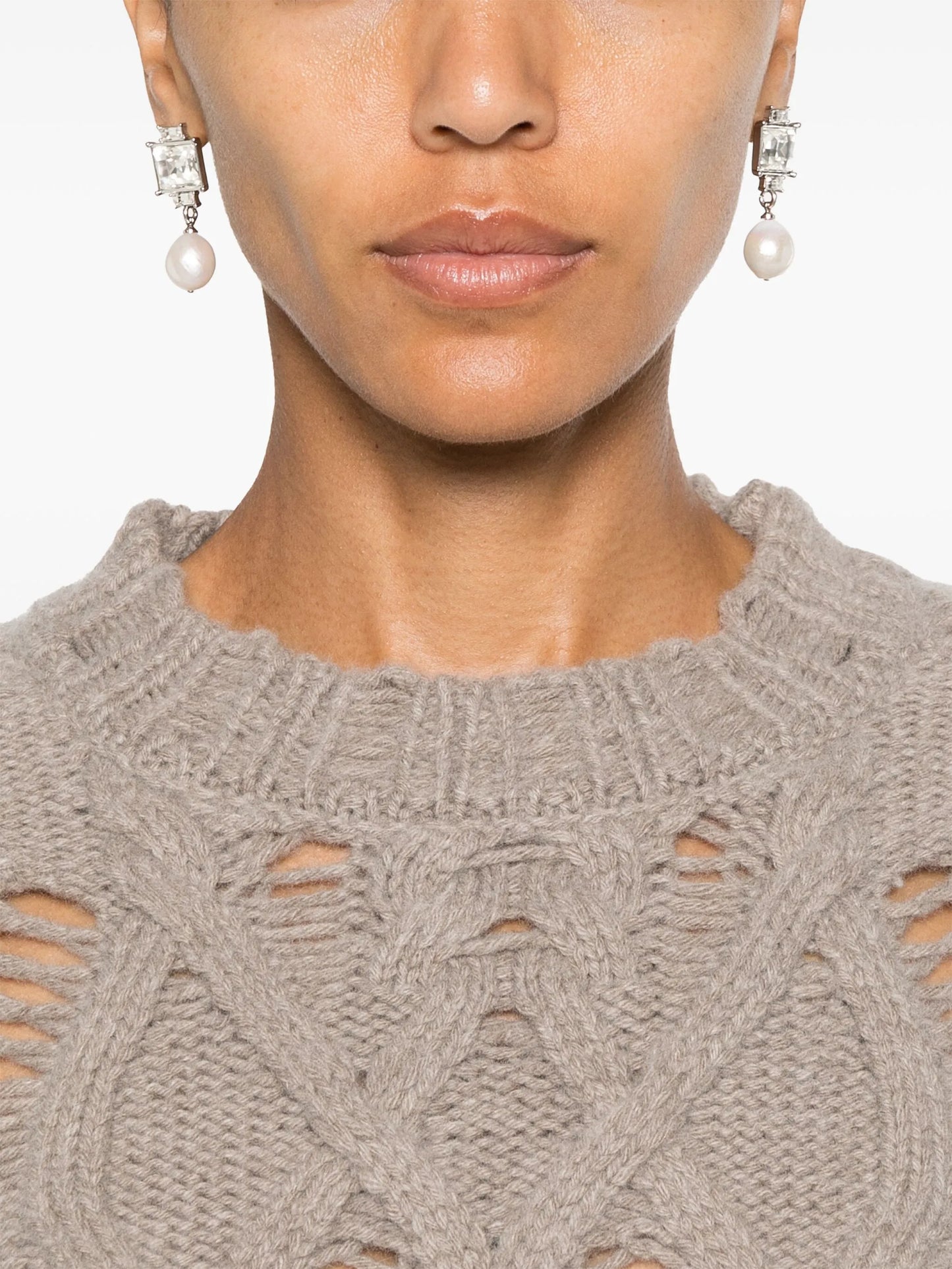 cable-knit cropped sweater