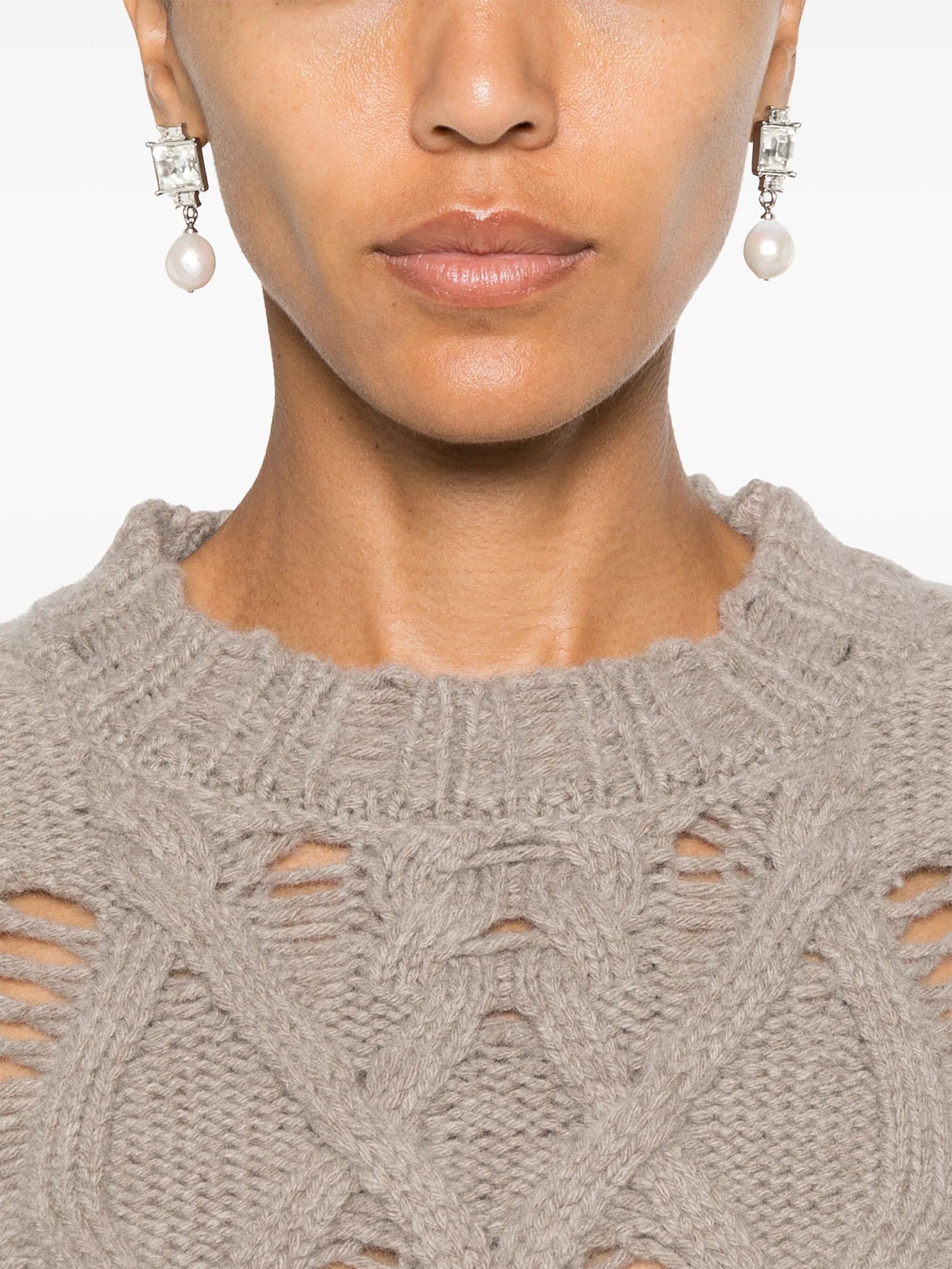cable-knit cropped sweater