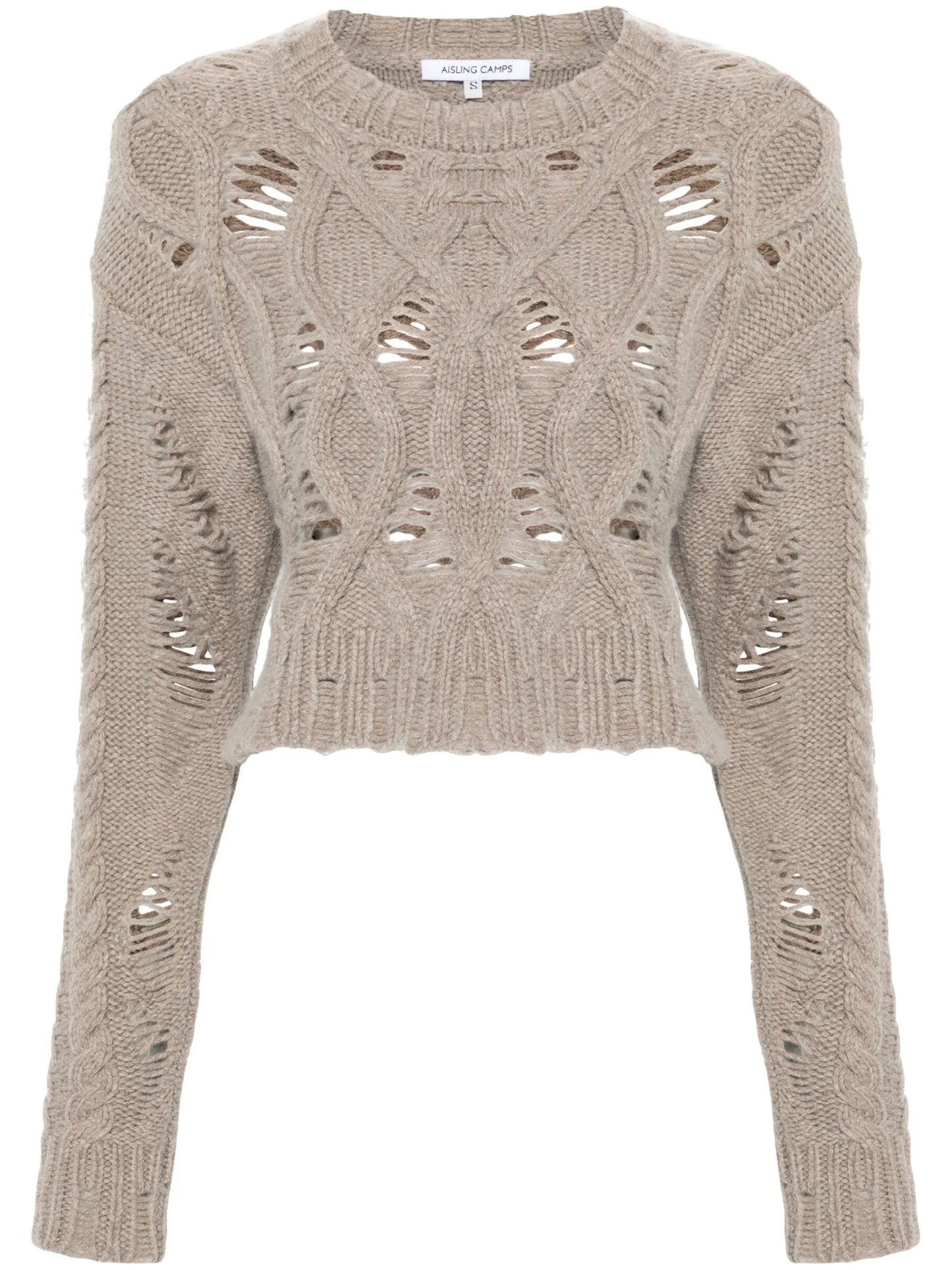 cable-knit cropped sweater
