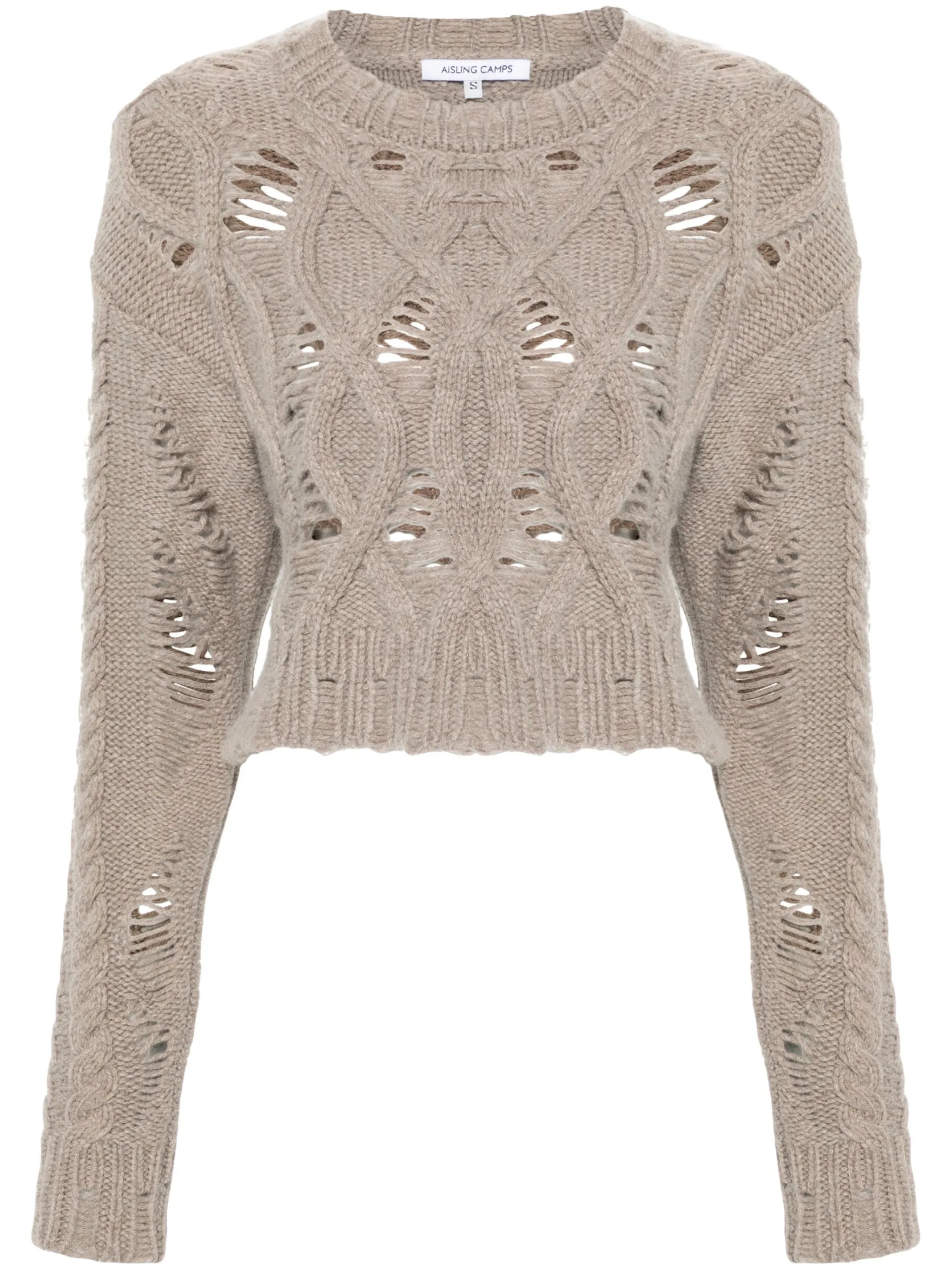 cable-knit cropped sweater