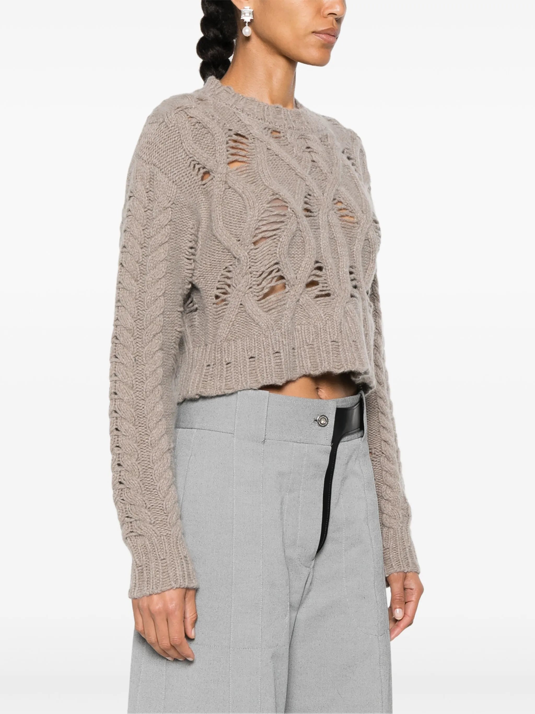 cable-knit cropped sweater