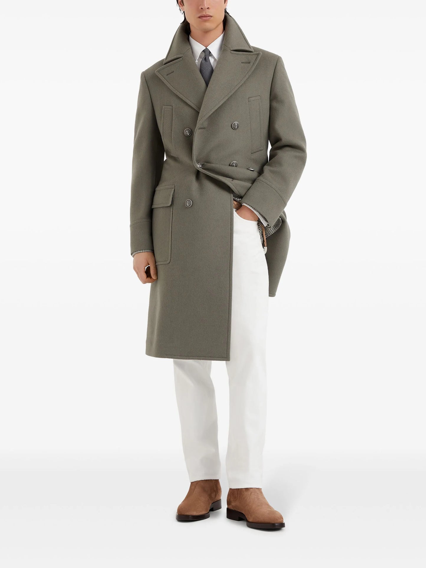 double-breasted wool coat