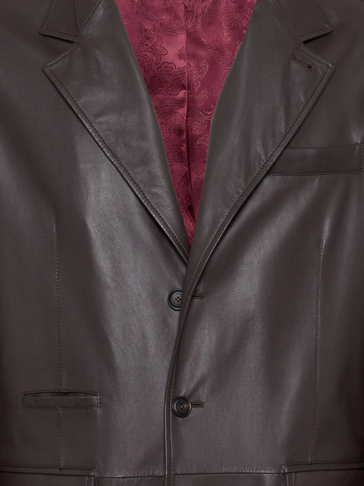 single-breasted leather blazer