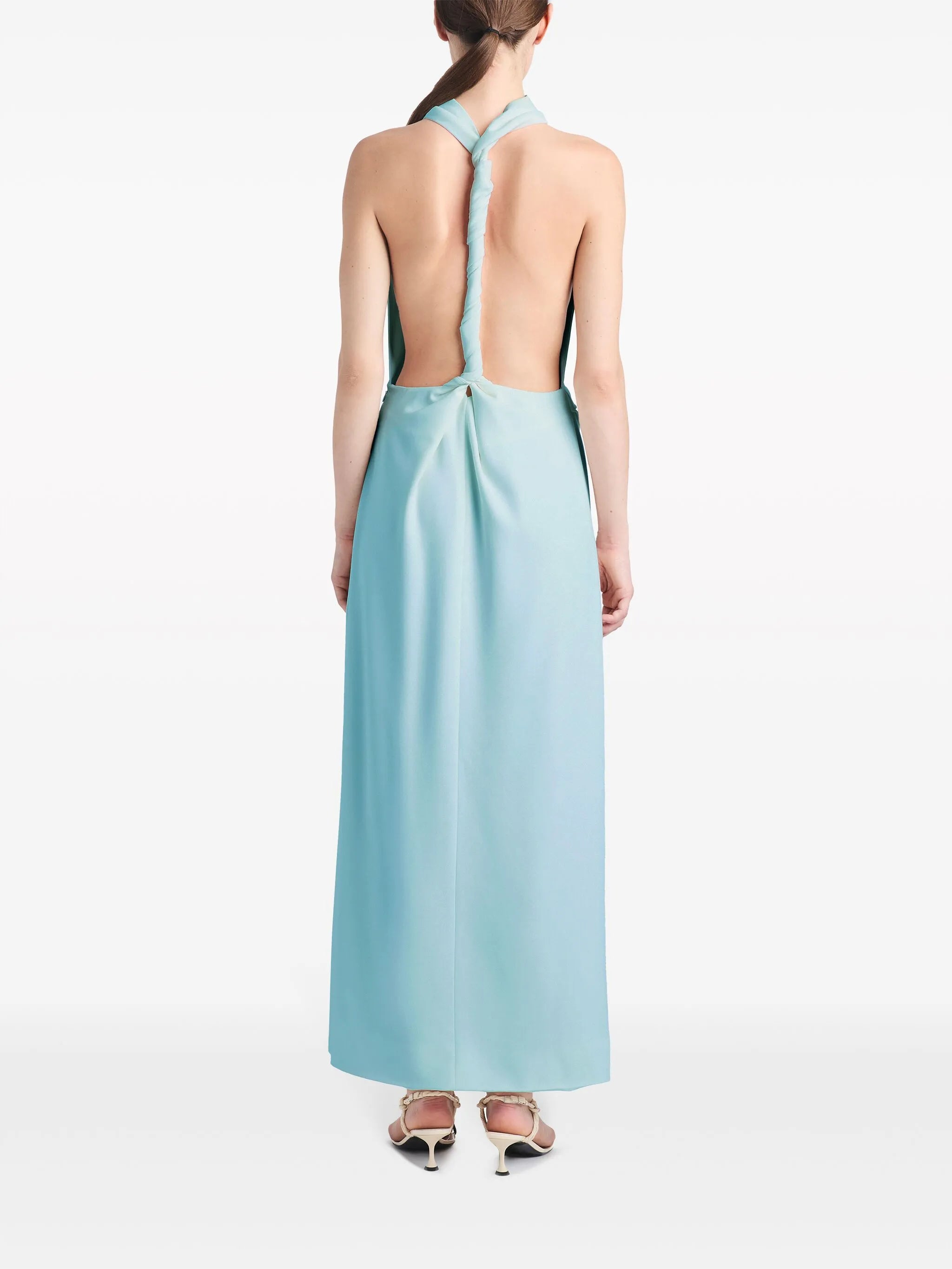 Selena high-neck ruched midi dress