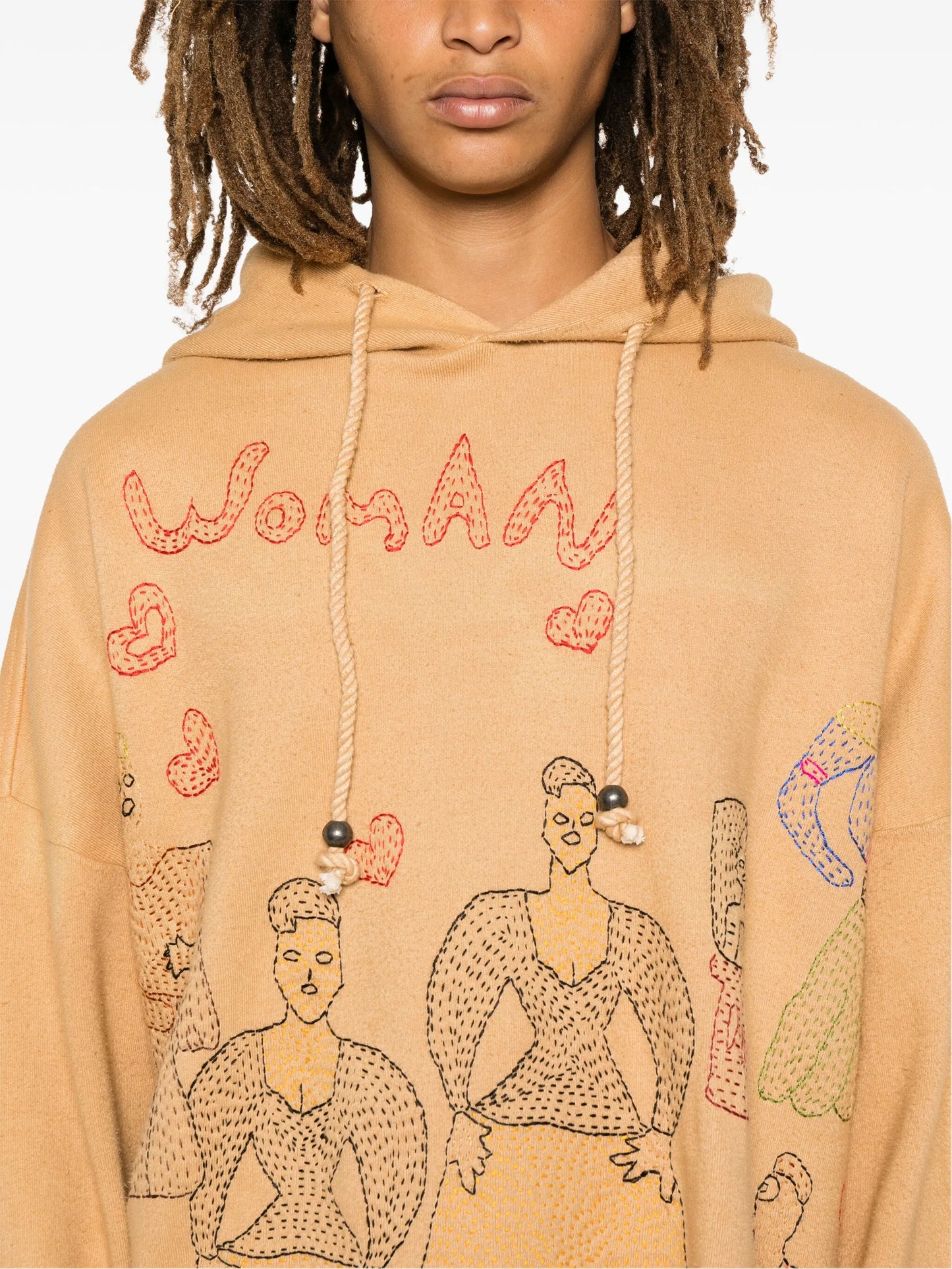 motif-embroidered hoodie