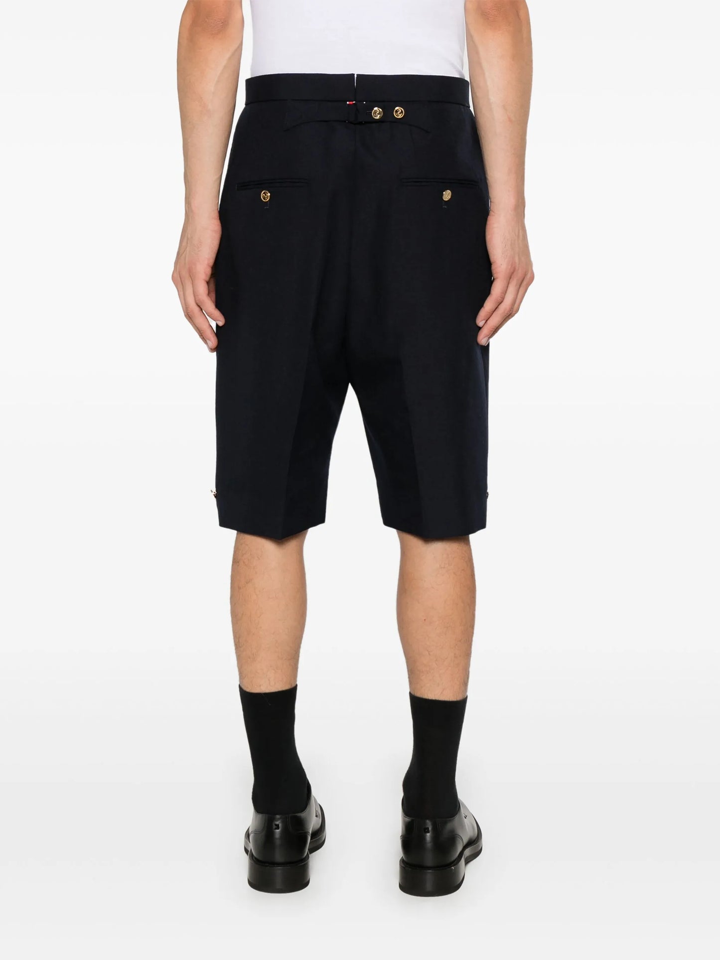 high-rise backstrap shorts