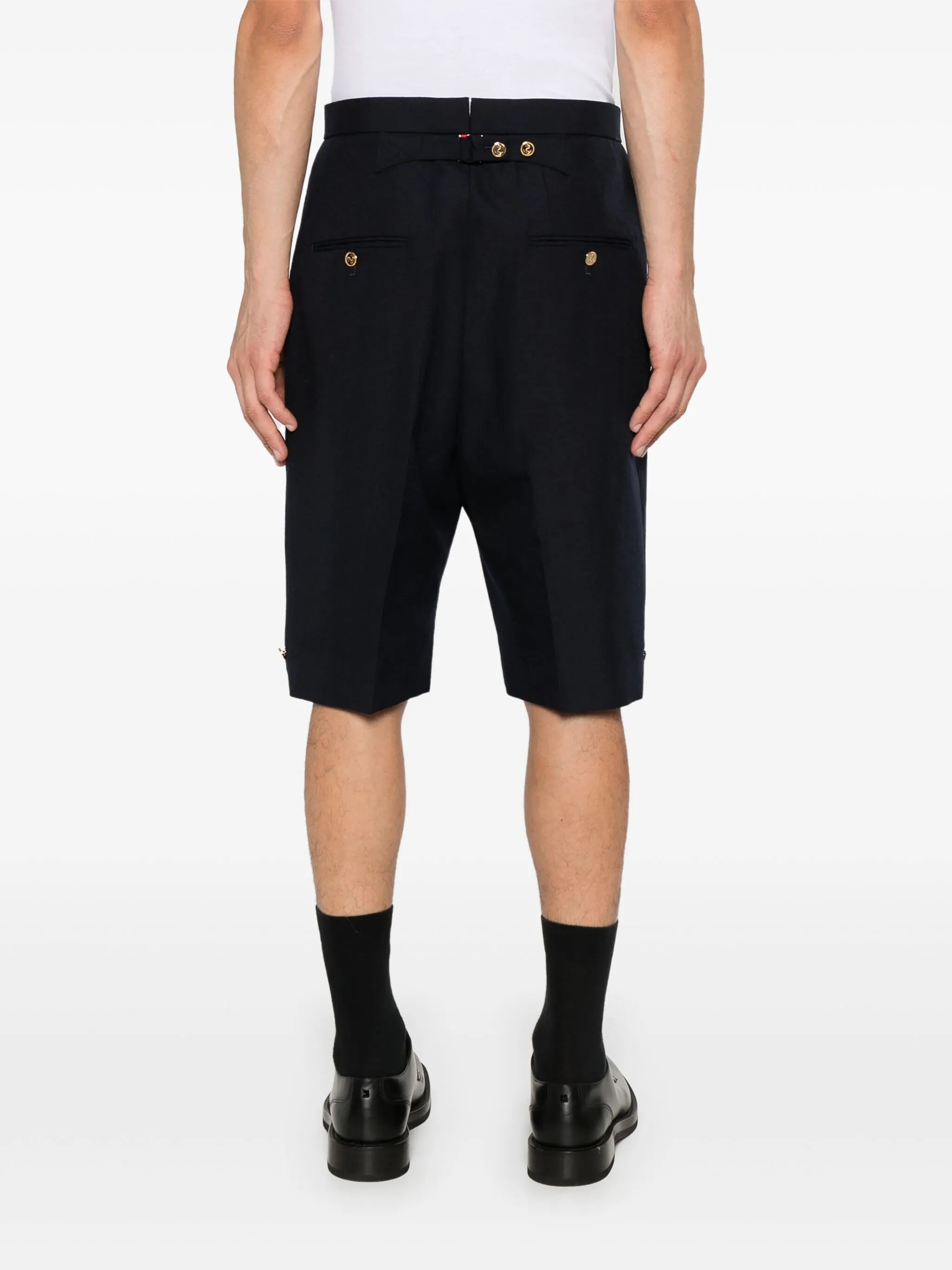 high-rise backstrap shorts