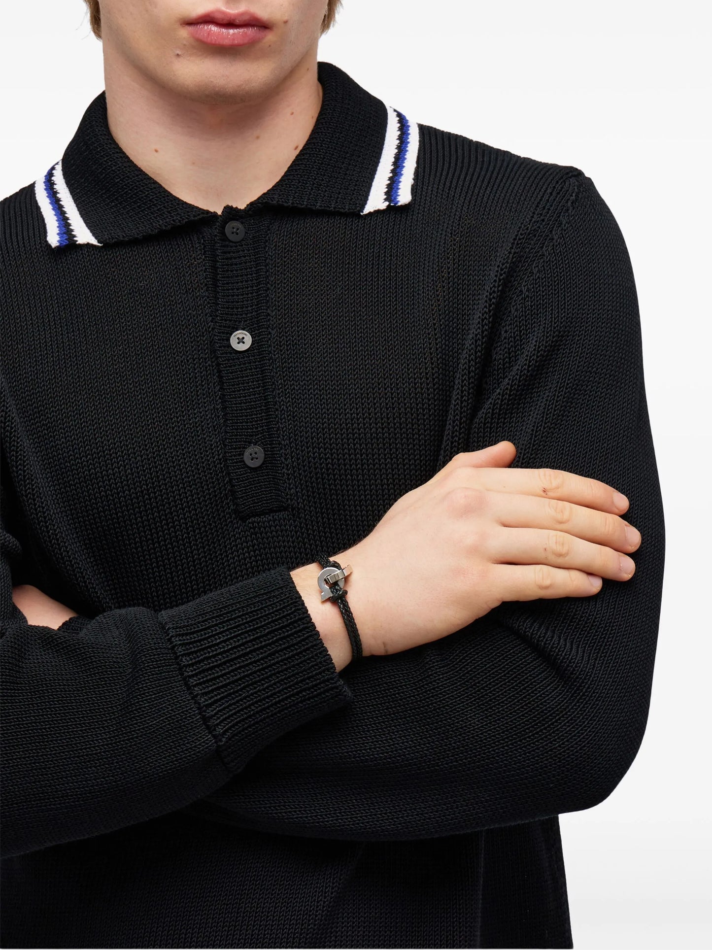 Gancini braided leather bracelet