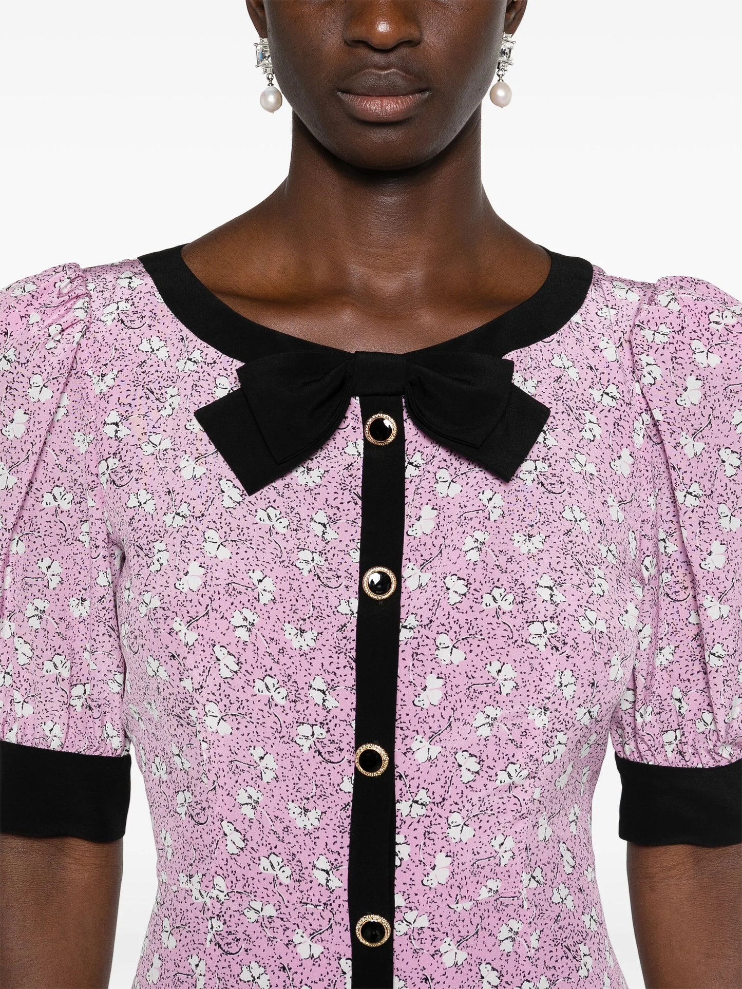 bow-detail silk minidress