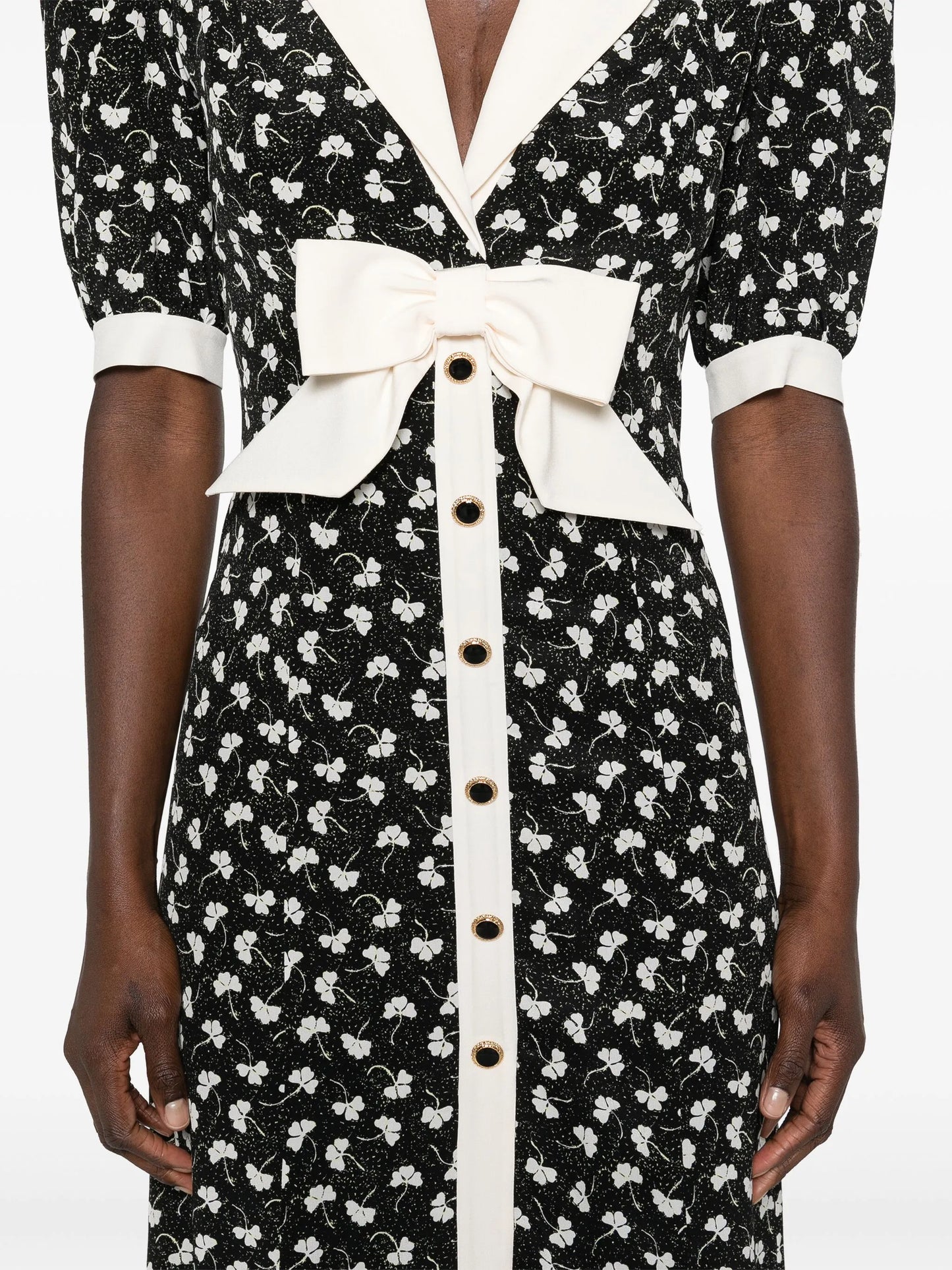bow-detail silk midi dress