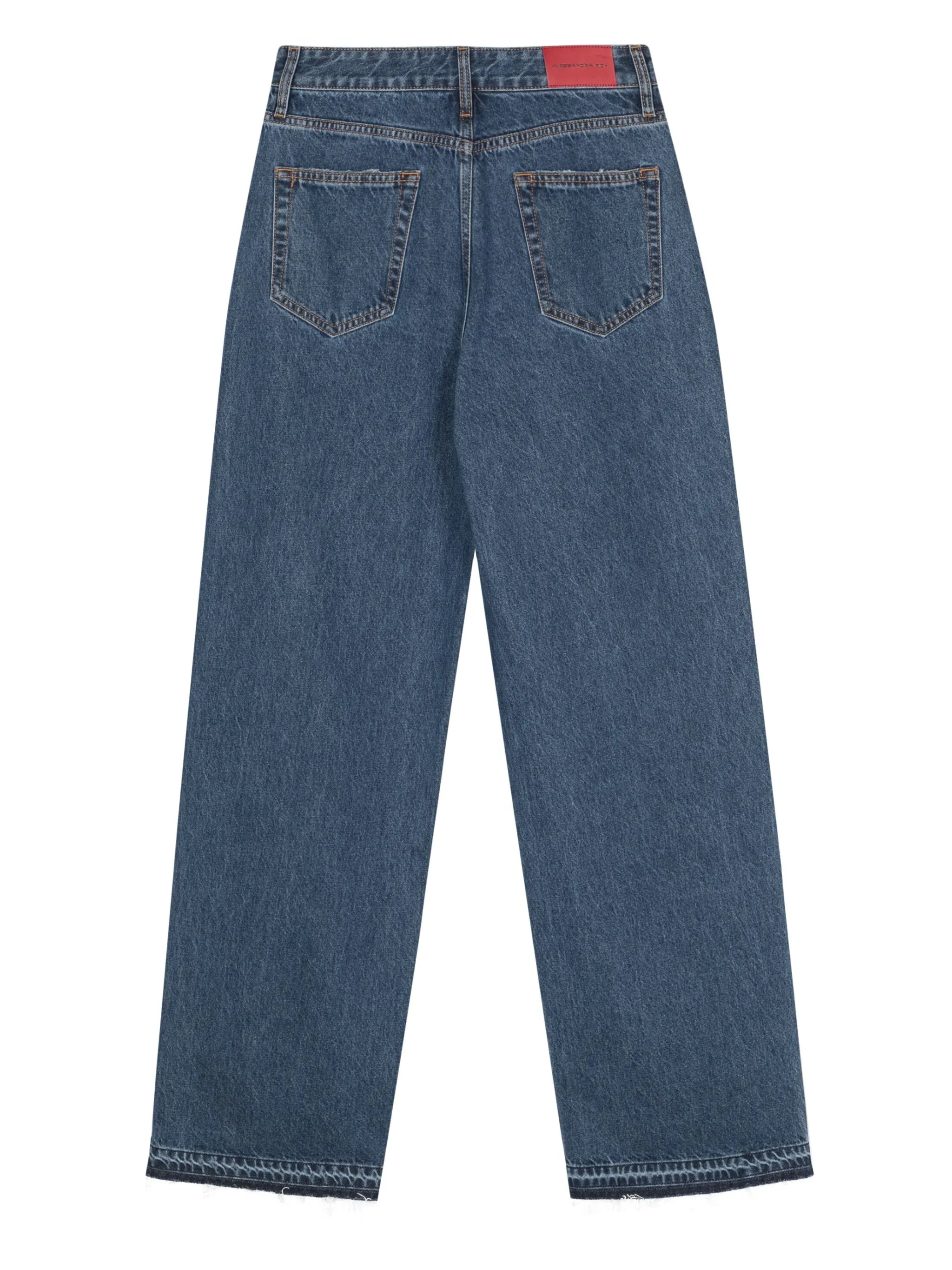 wide-leg rhinestone-embellished jeans