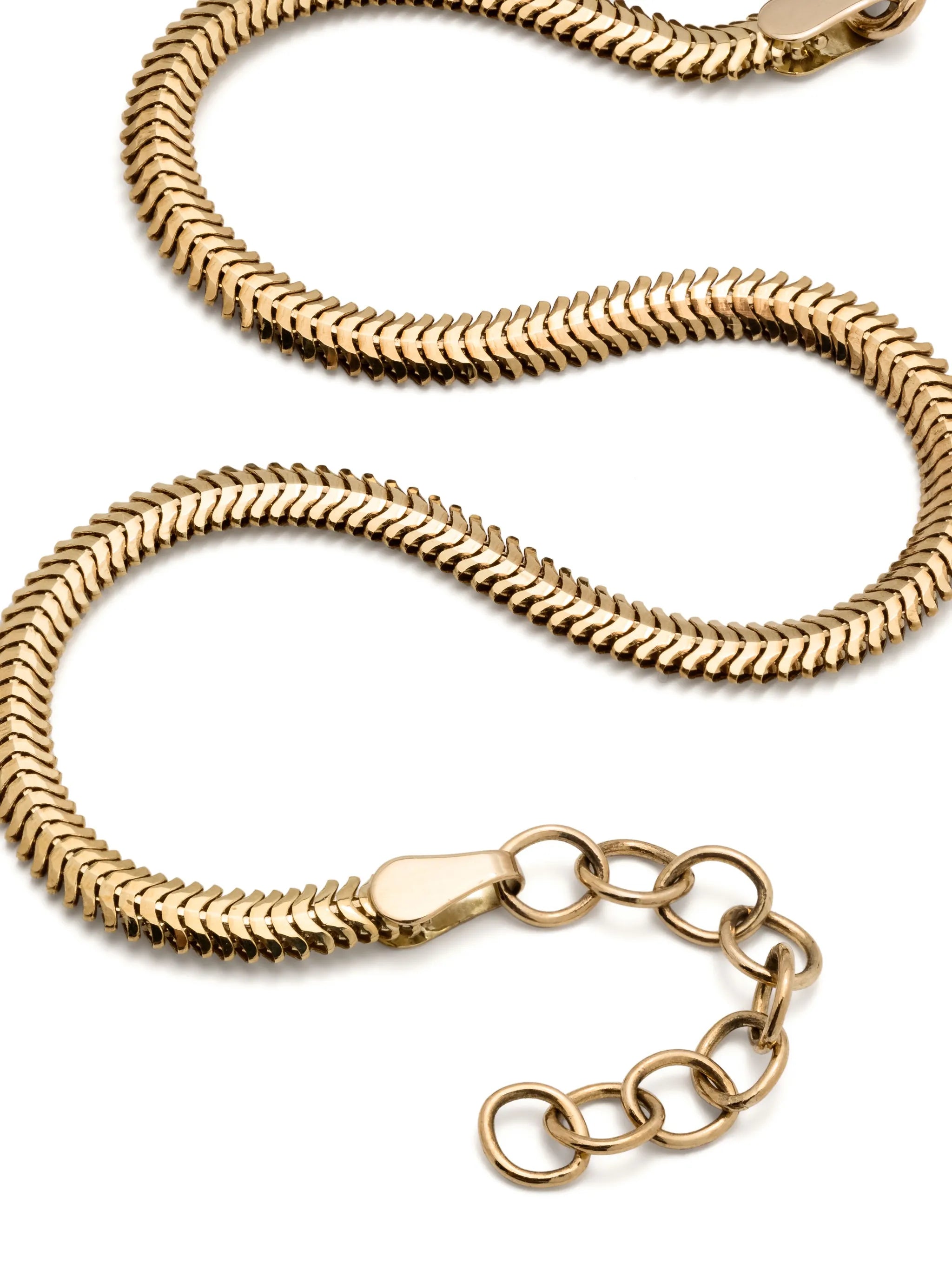14kt yellow gold snake-chain bracelet