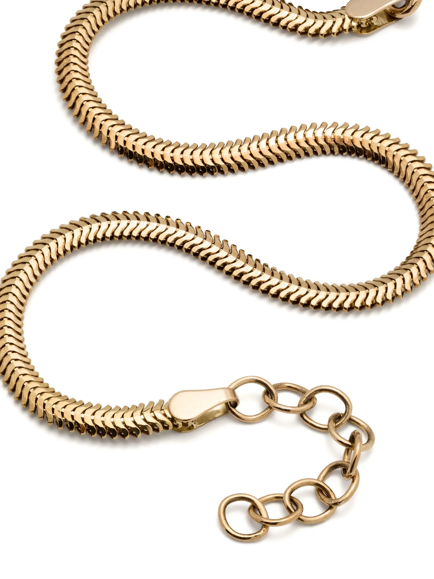 14kt yellow gold snake-chain bracelet