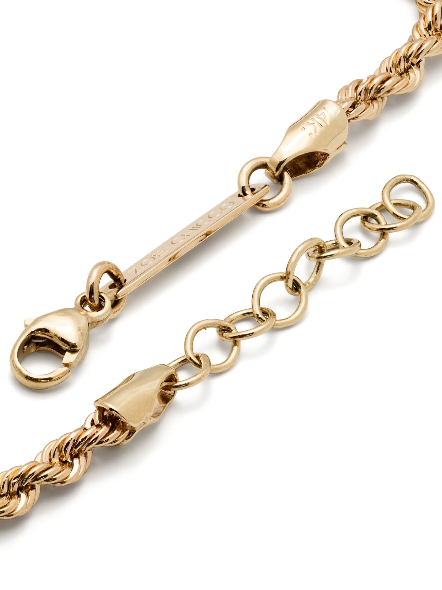 14kt yellow gold rope chain bracelet